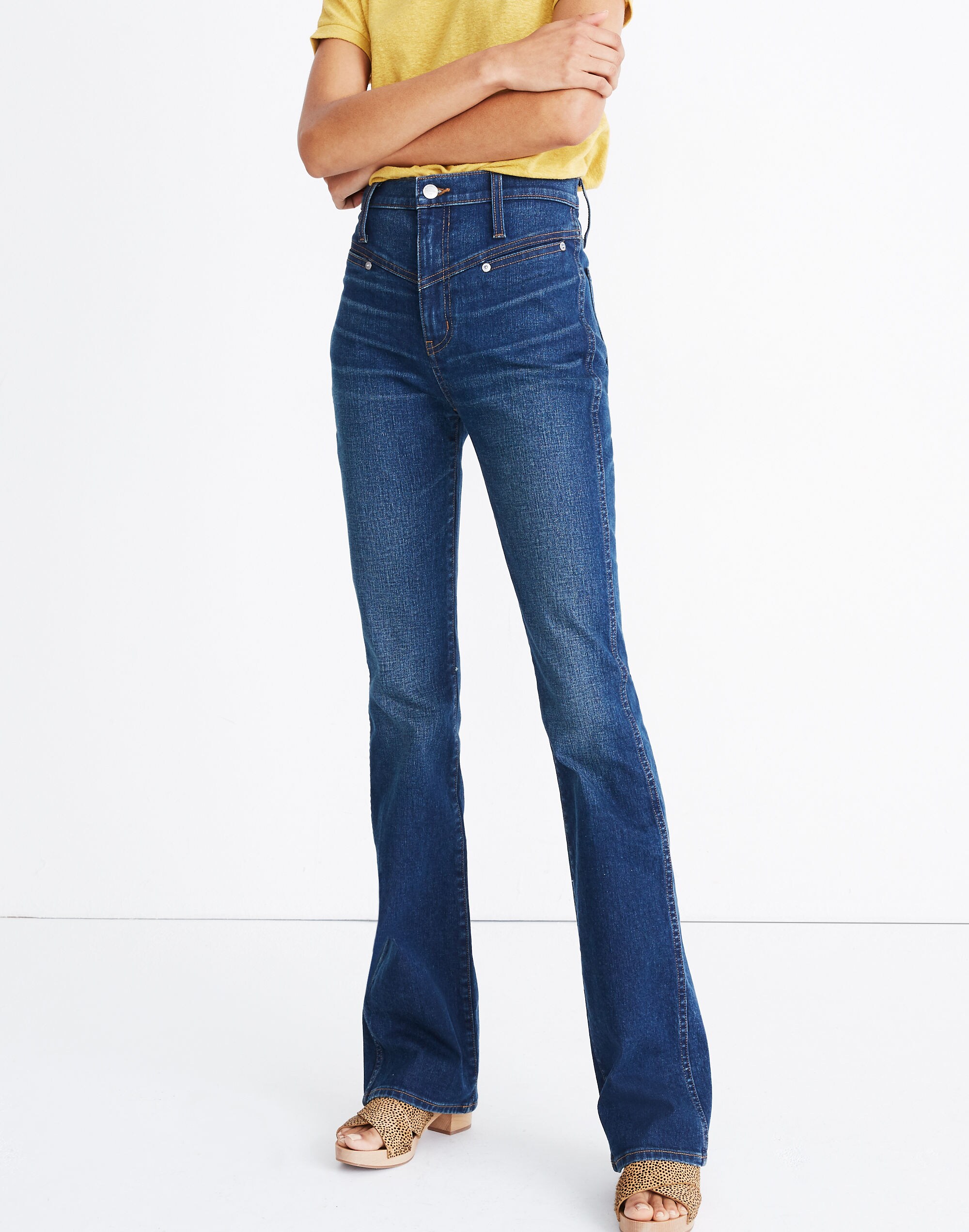 Skinny Flare Jeans in Bluffwood Wash: Western-Yoke Edition