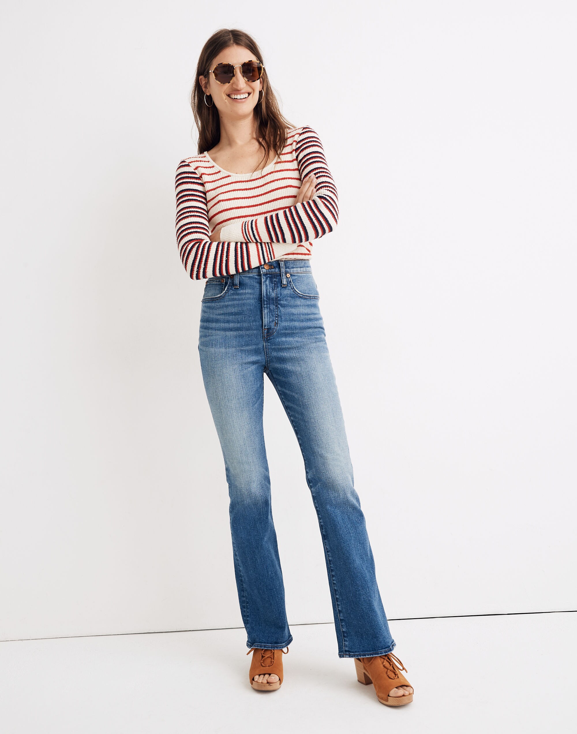 Skinny Flare Jeans in Crossett Wash