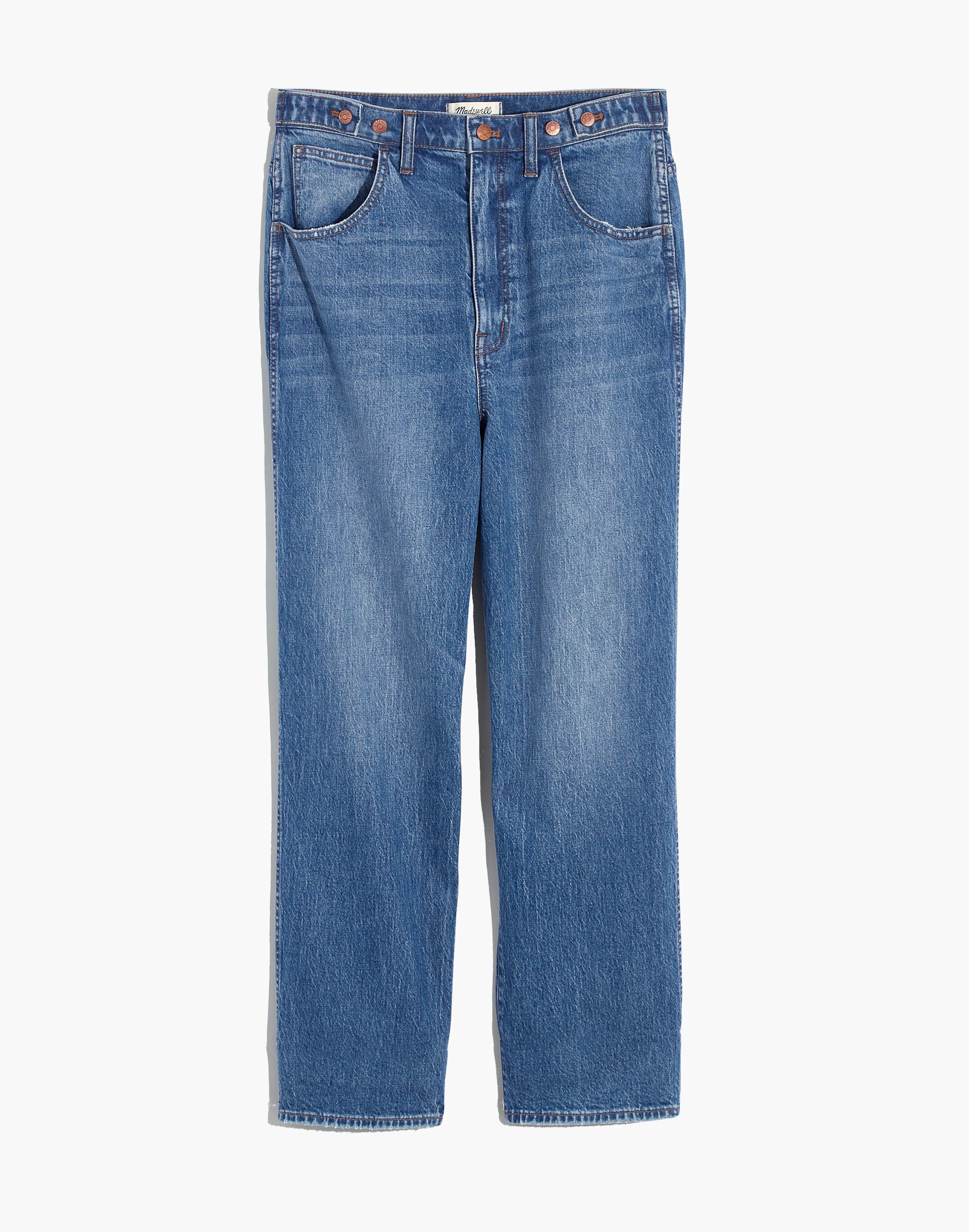 Tab-Waist Highest-Rise Straight Jeans in Delafield Wash
