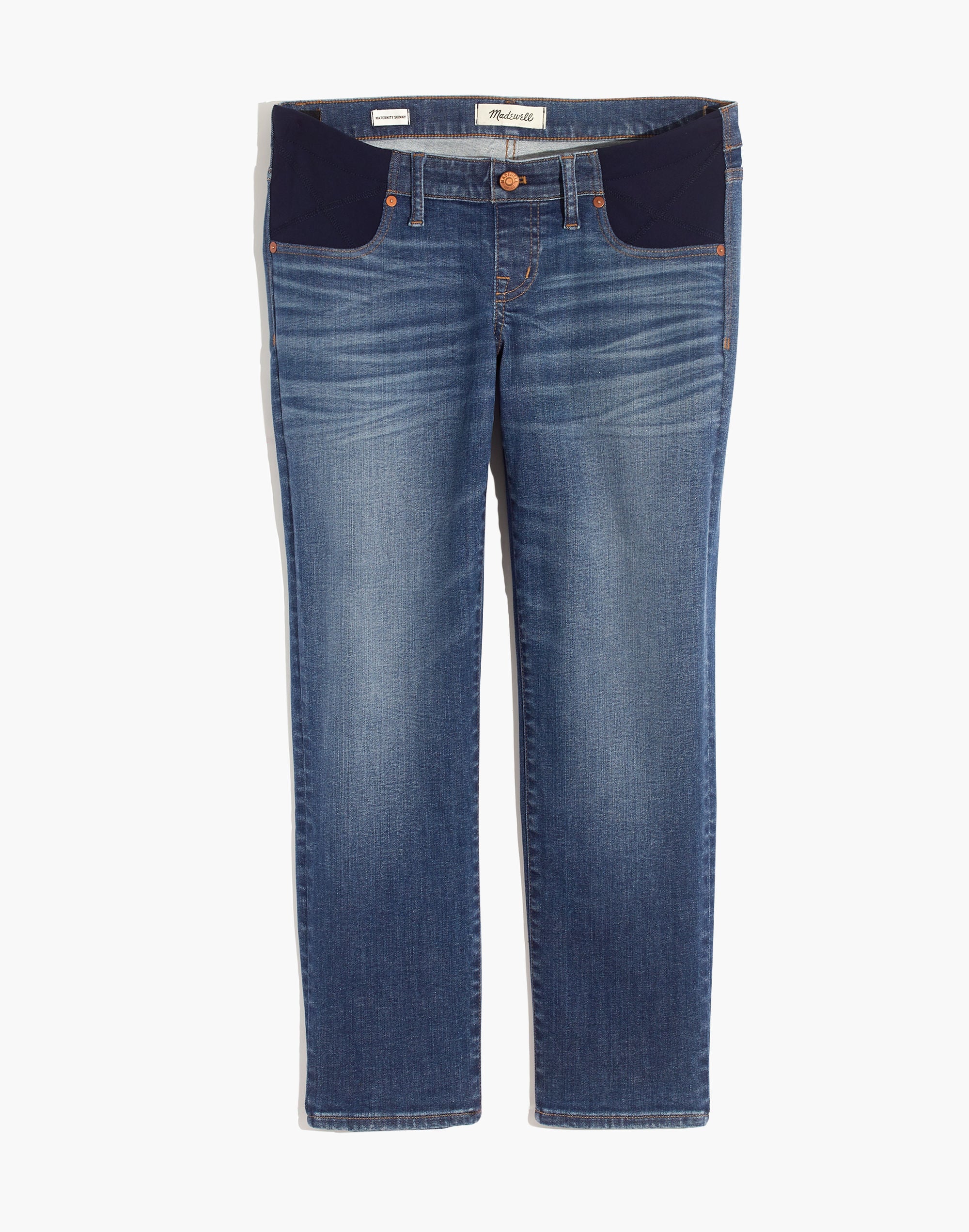 Maternity Side-Panel Classic Straight Jeans in Carsondale Wash: Adjustable Edition