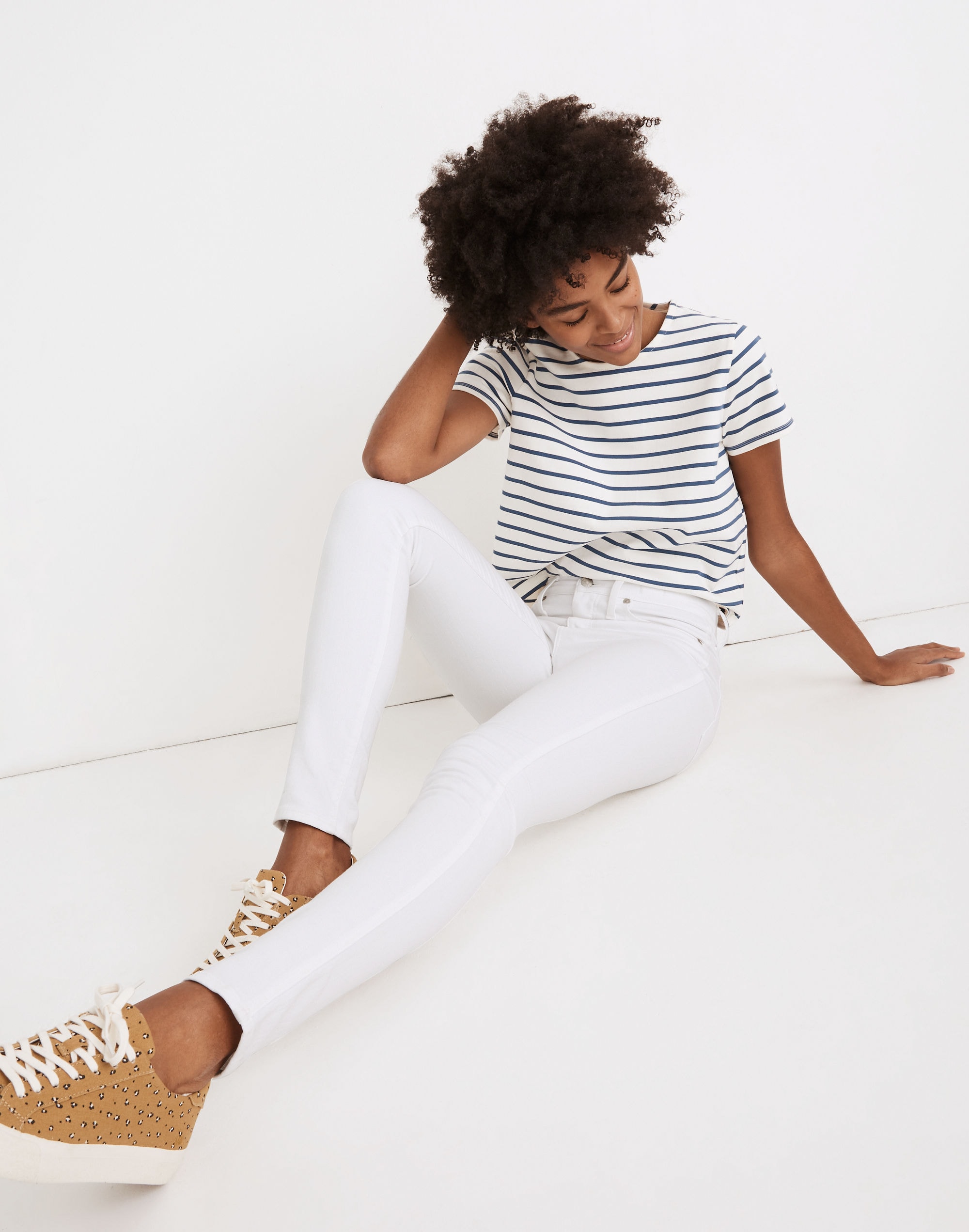 10" High-Rise Skinny Jeans in Pure White