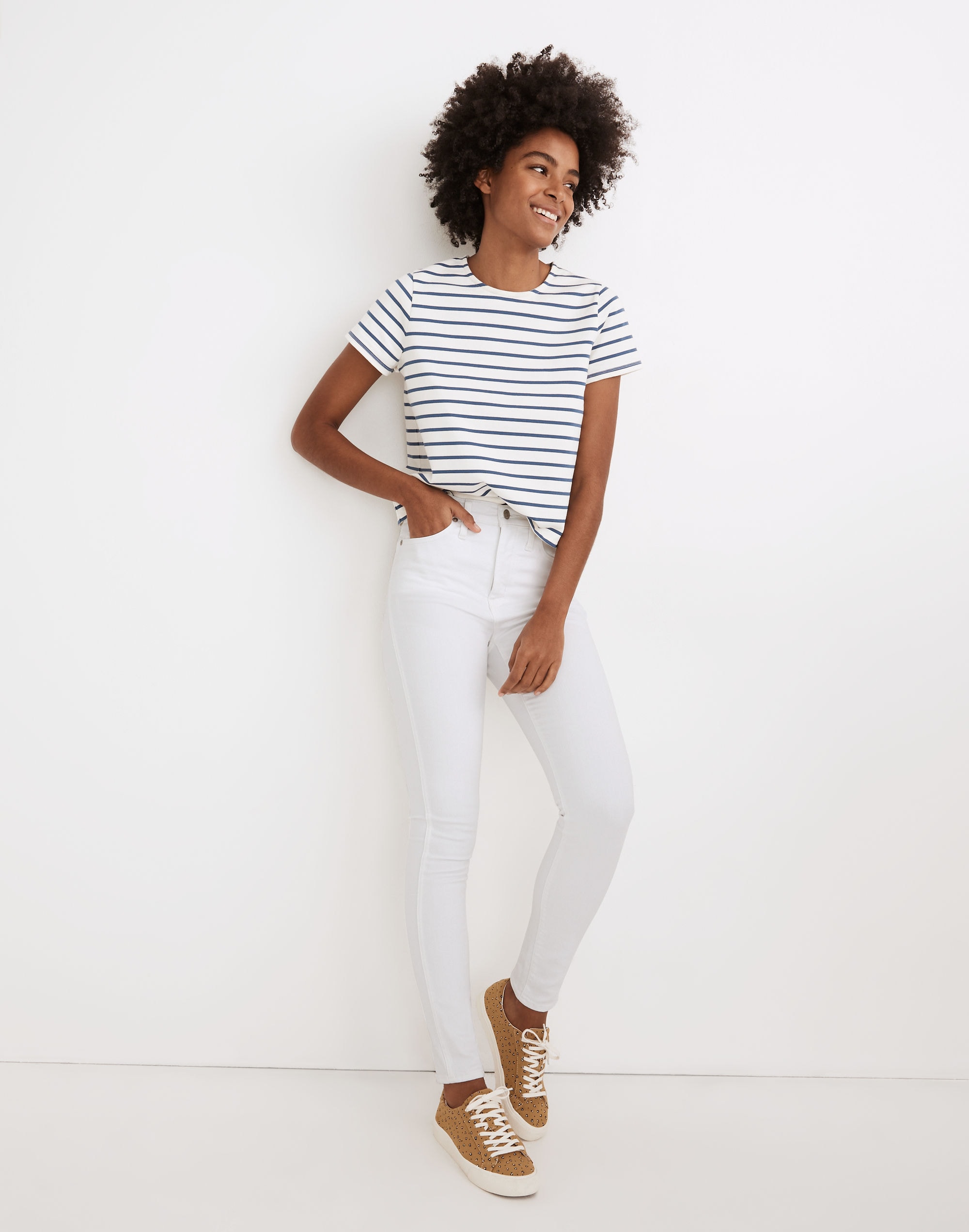 10" High-Rise Skinny Jeans in Pure White