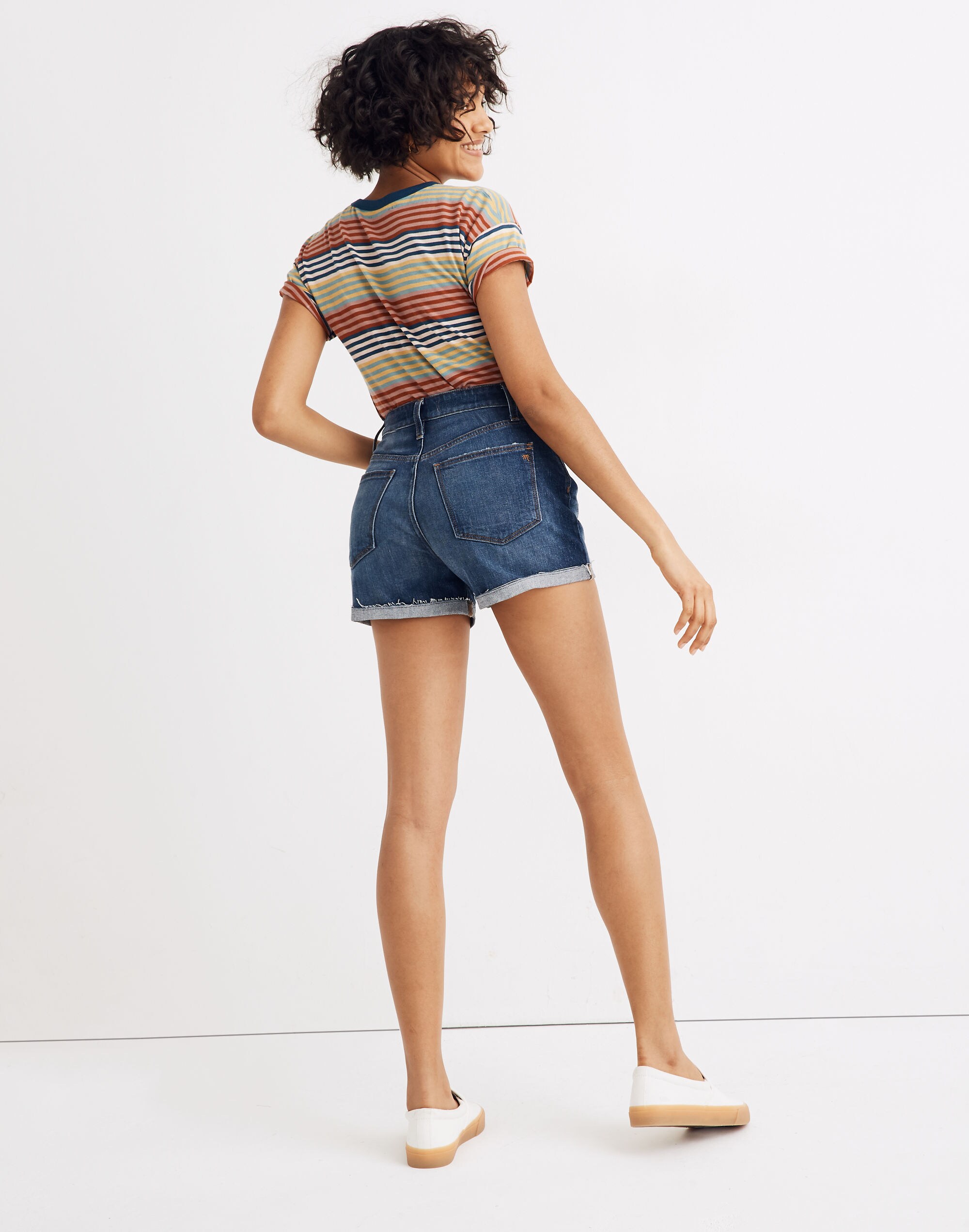 Curvy High-Rise Denim Shorts in Canterdale Wash