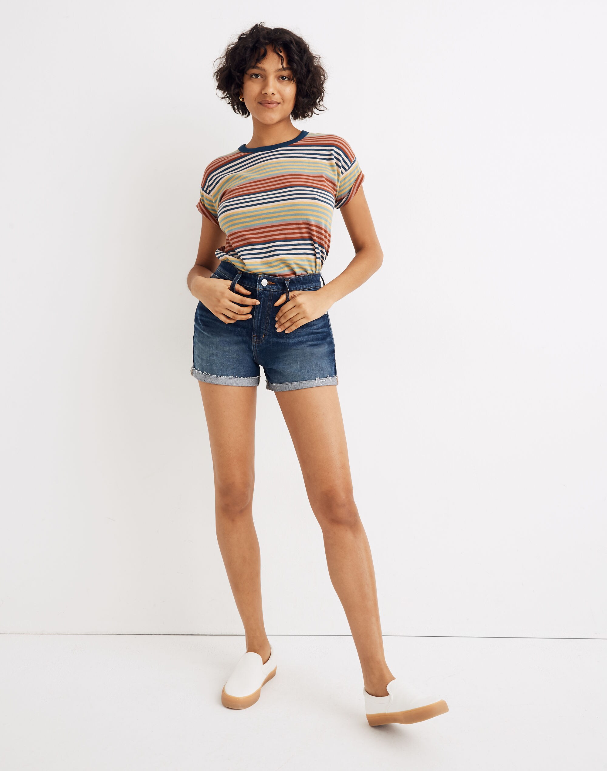 Curvy High-Rise Denim Shorts in Canterdale Wash