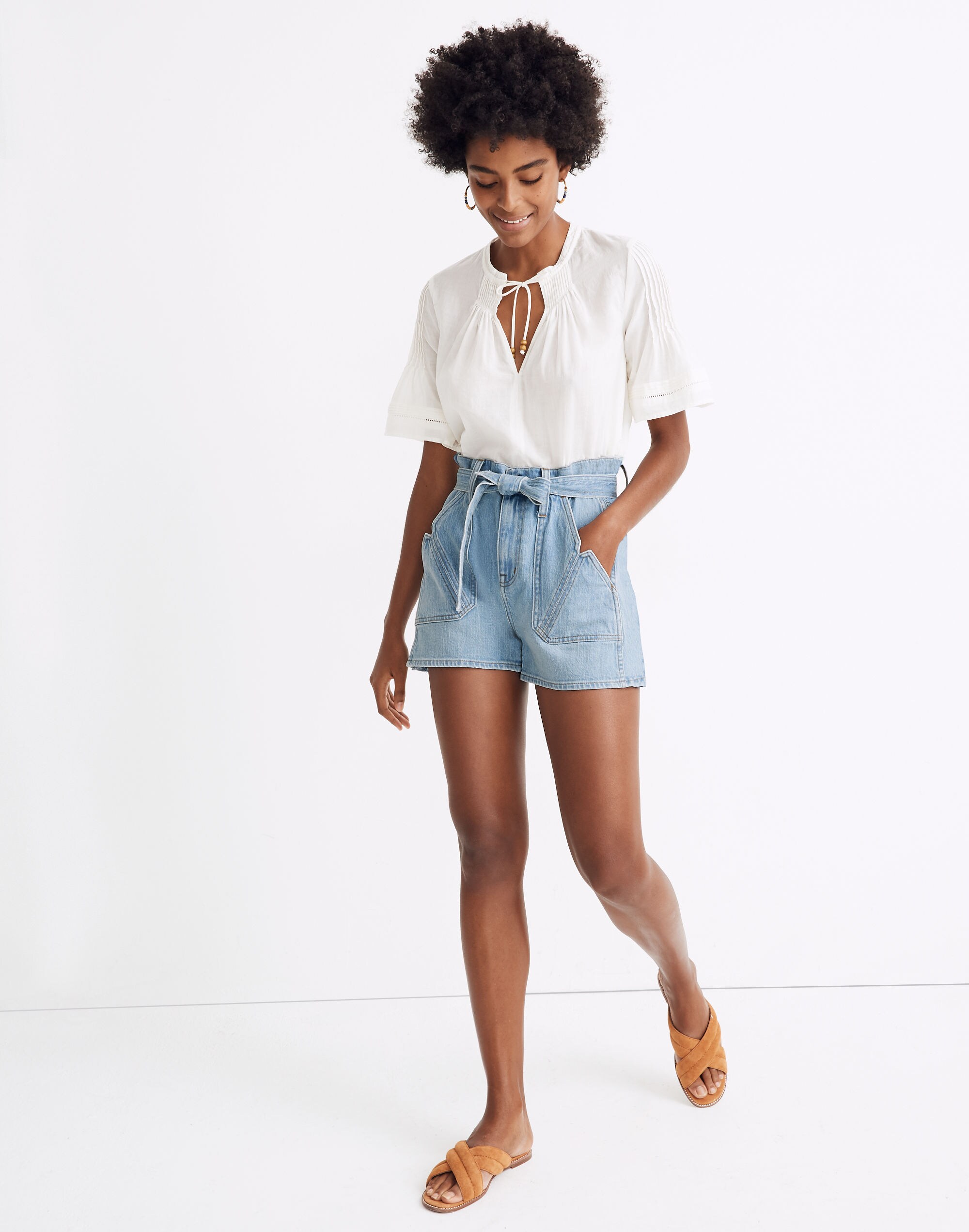 Madewell x Warm Tie High-Rise Denim Shorts