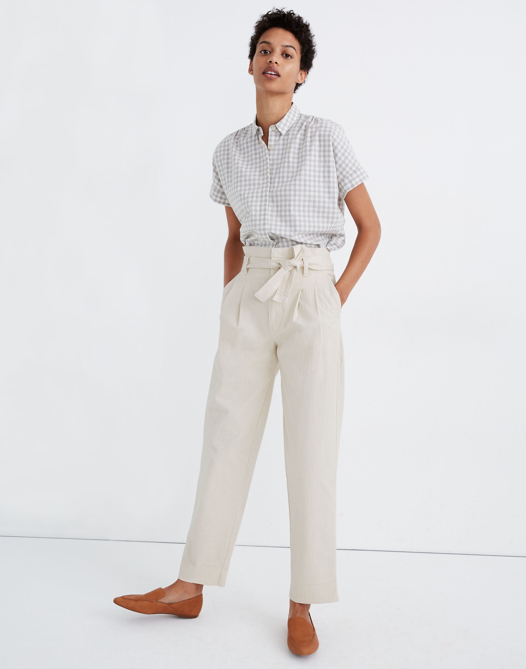 Herringbone Paperbag Pants | Madewell