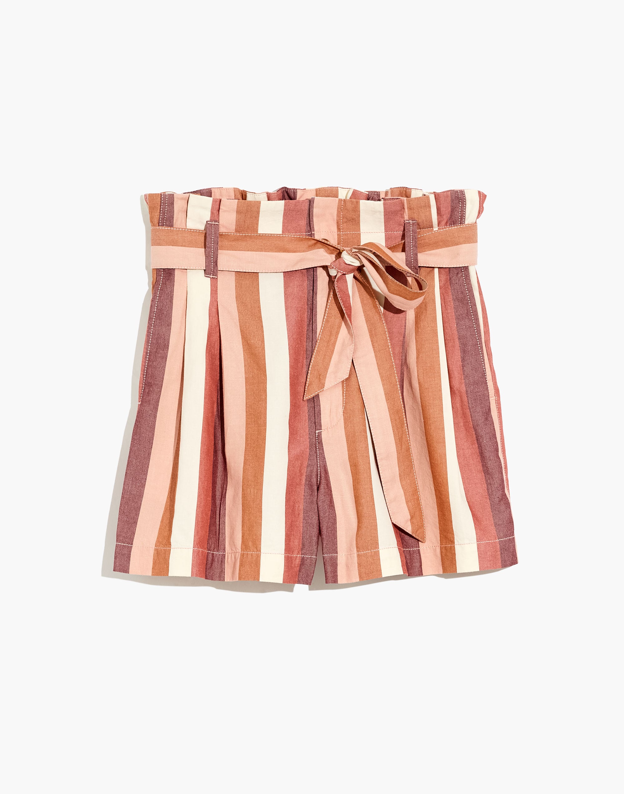 Paperbag Shorts in Rainbow Stripe