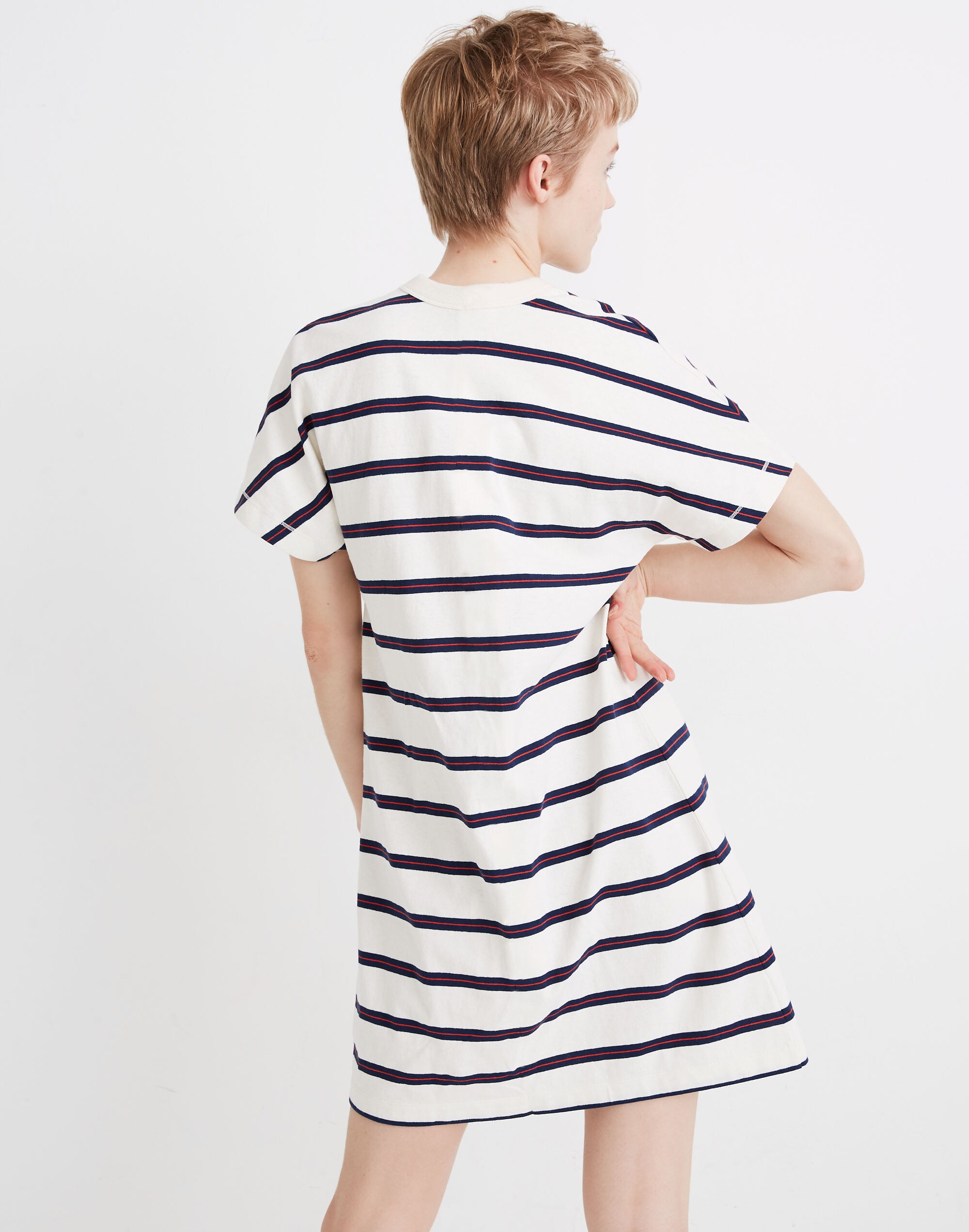 Tomboy Pocket Tee Dress in Stripe