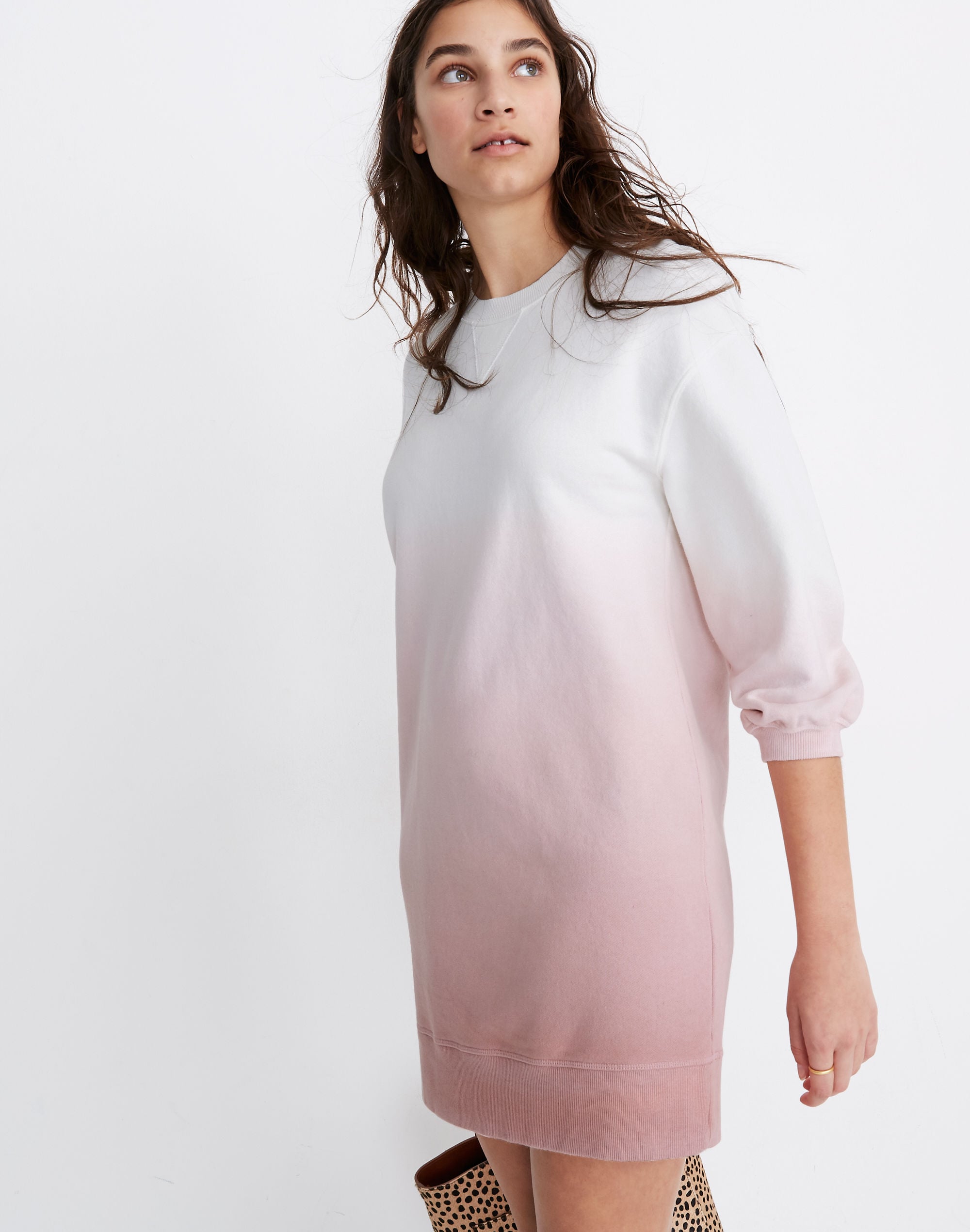 Dip-Dye Sweatshirt Mini Dress