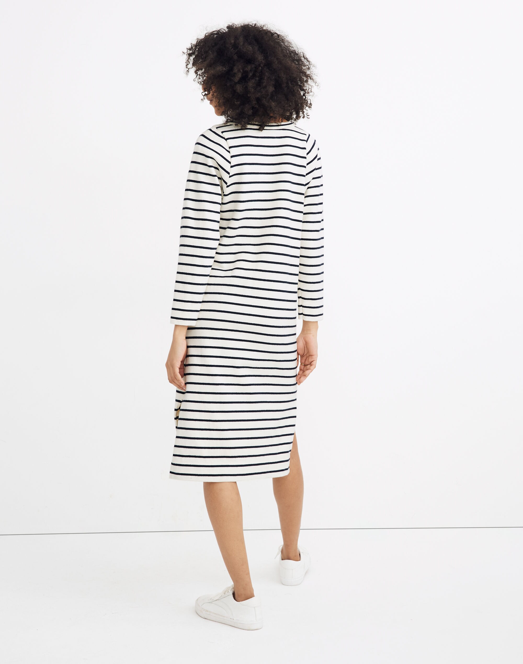 Pocket Tee Midi Dress in Nautical Stripe