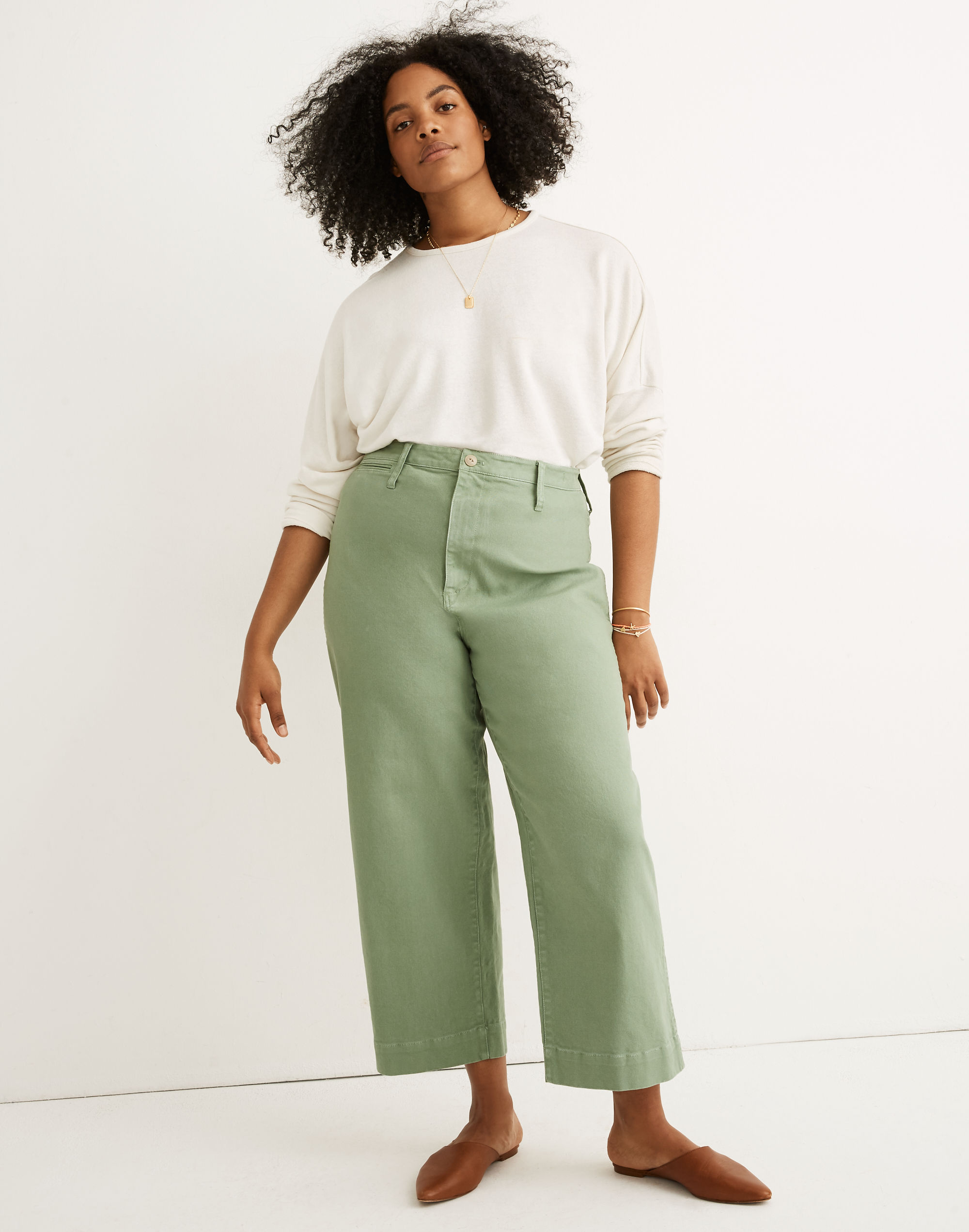 Curvy Slim Emmett Wide-Leg Crop Pants