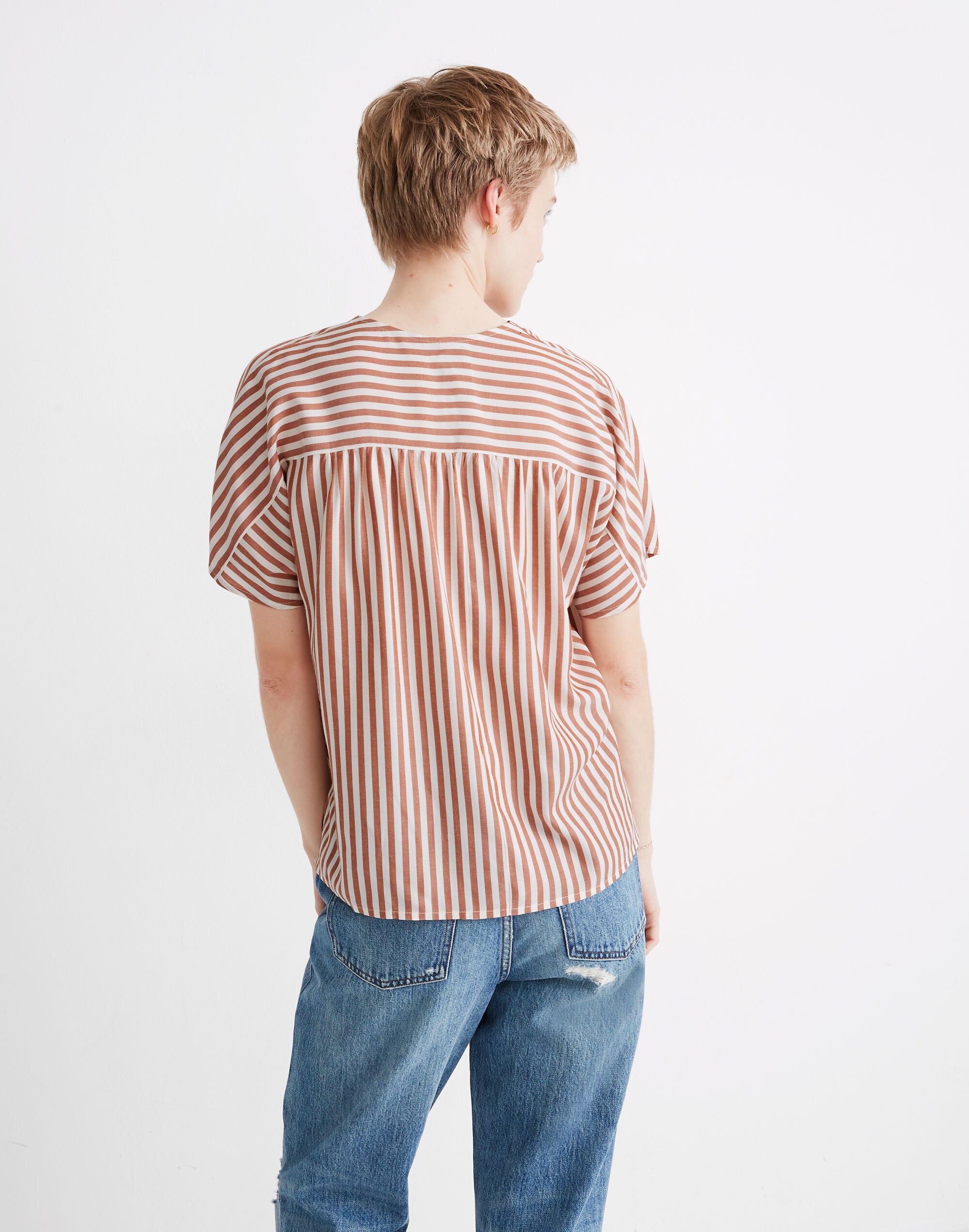 Rhyme Button-Front Top in Stripe Play