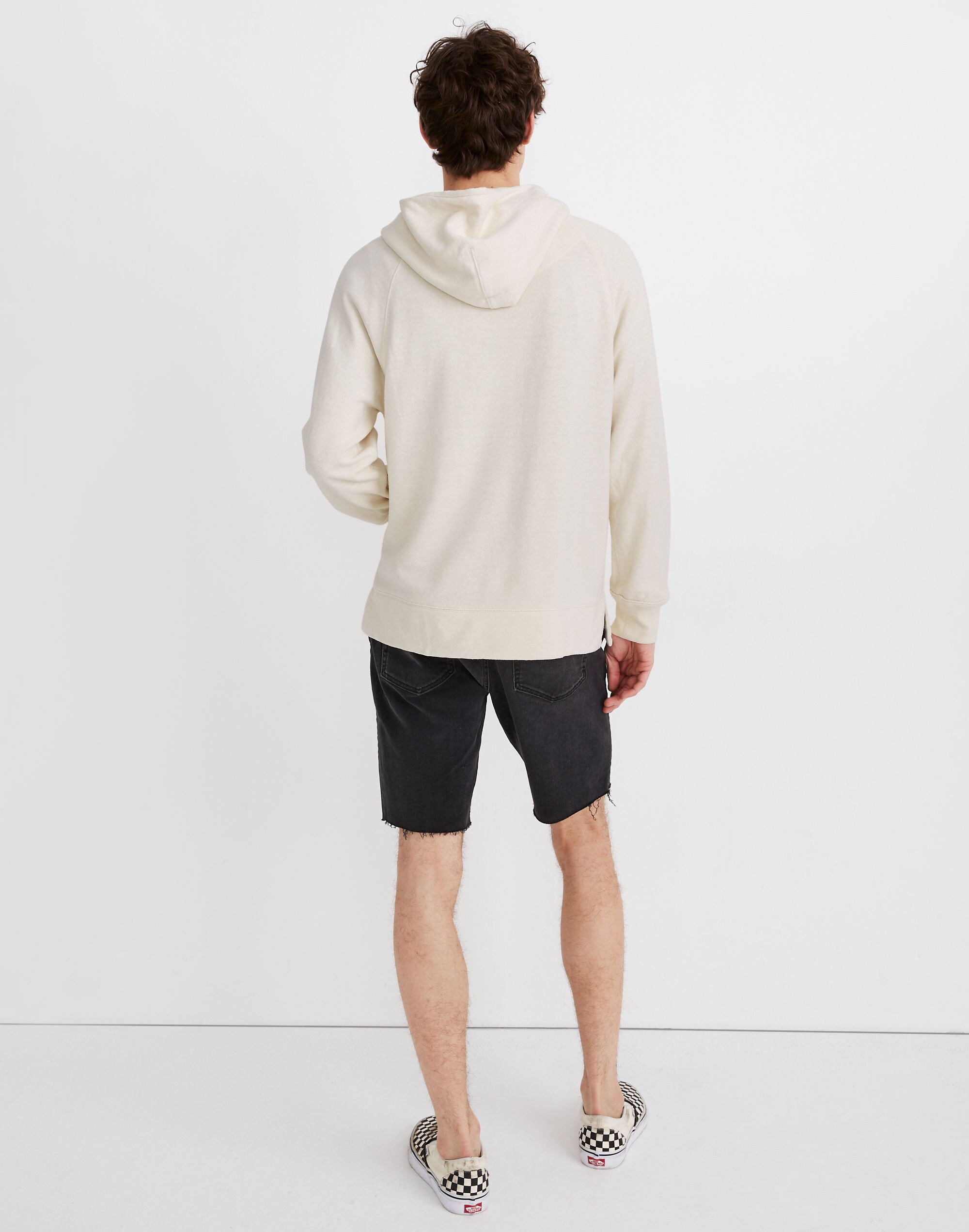 Hemp Button-Hood Slouch Sweatshirt
