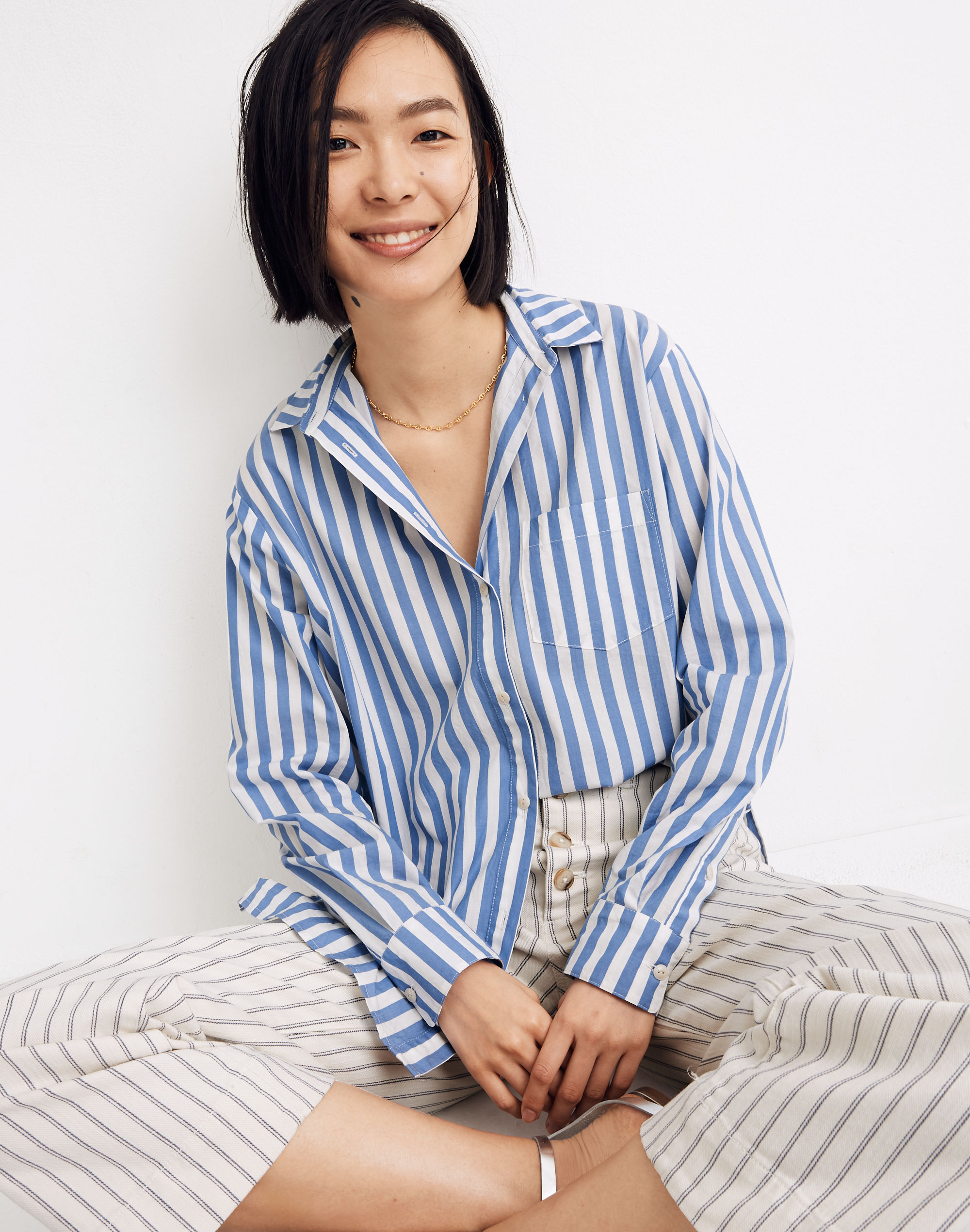 oversized ex-boyfriend shirt in mullins stripe