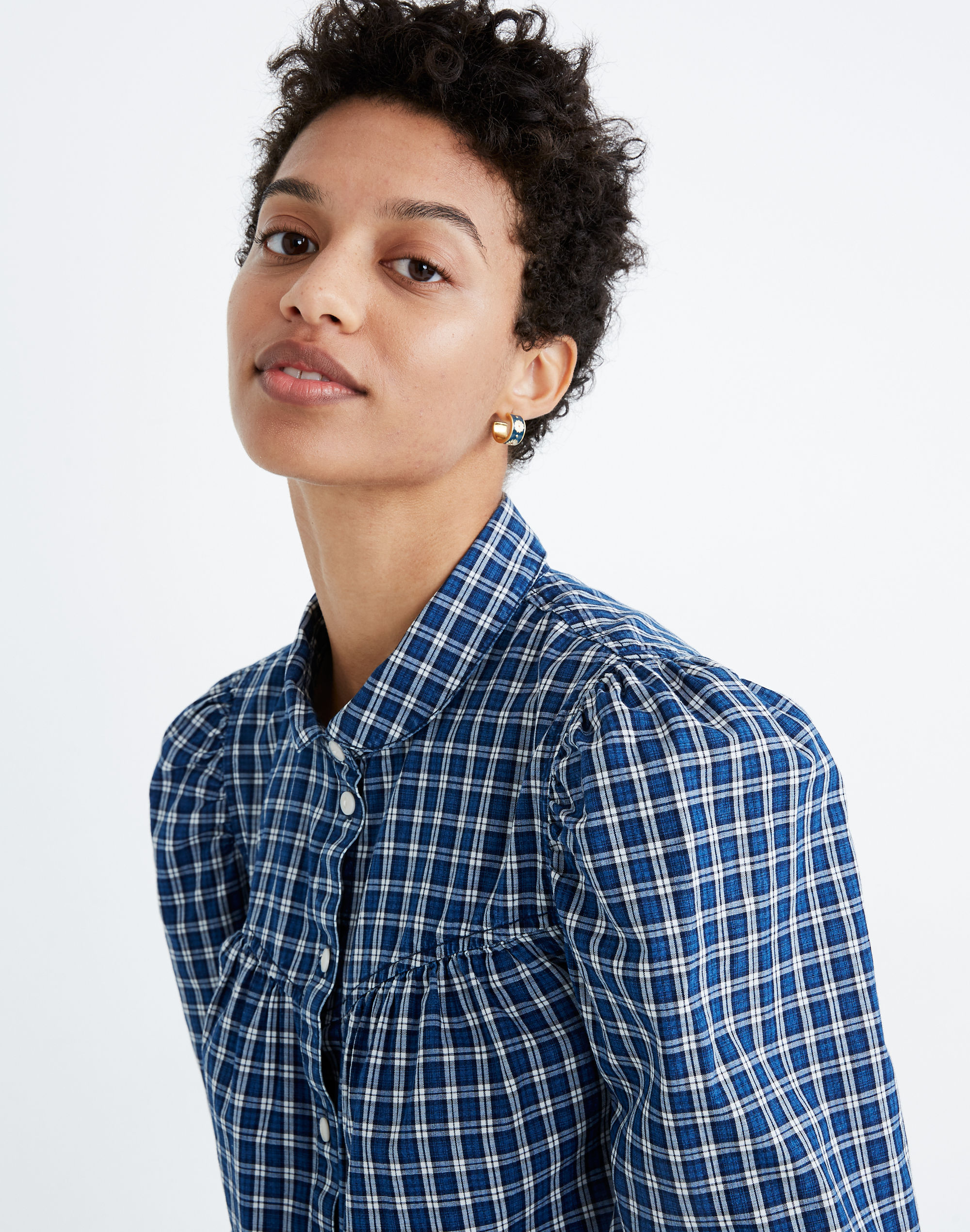 Plaid Peter Pan Collar Shirt