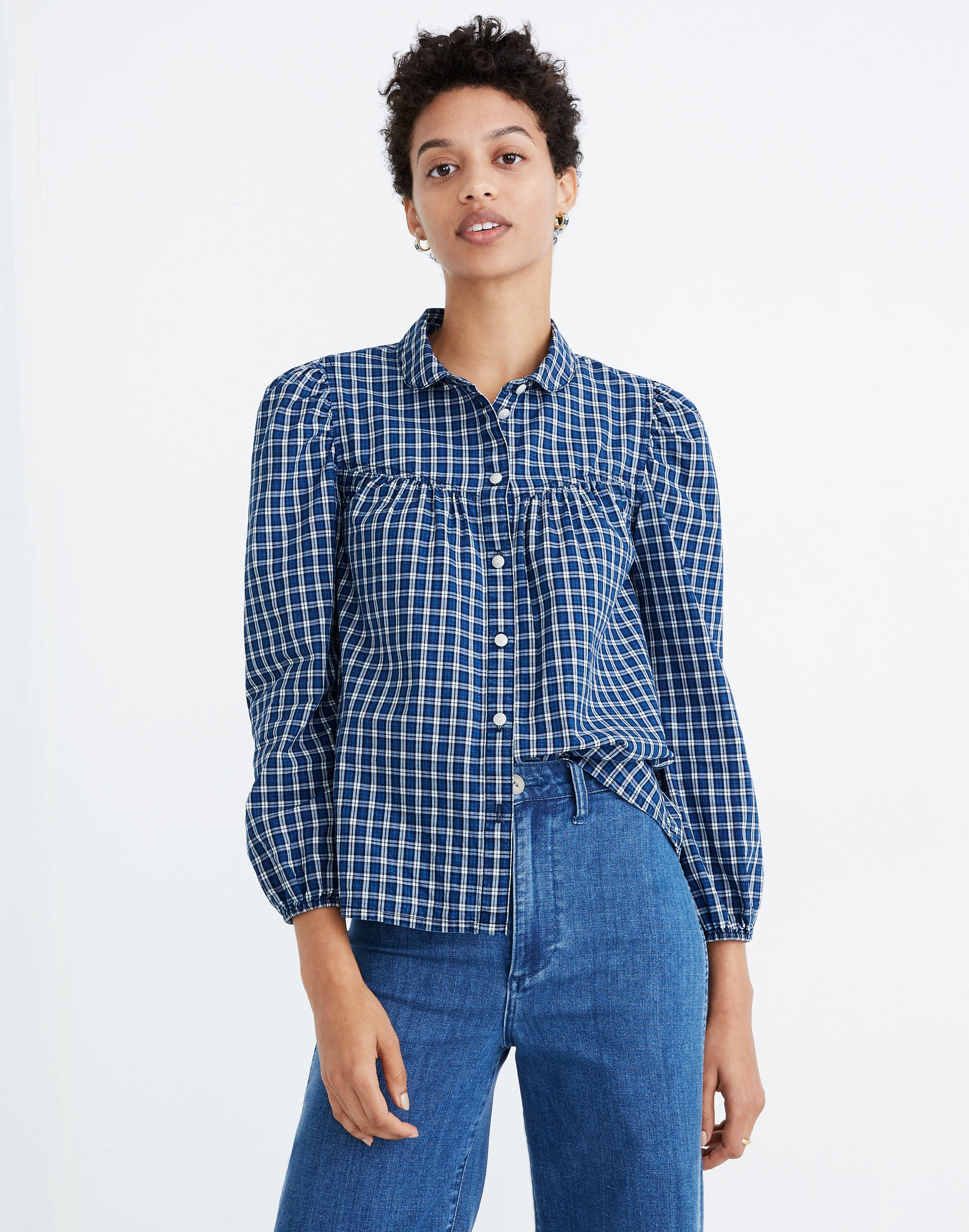 Plaid Peter Pan Collar Shirt