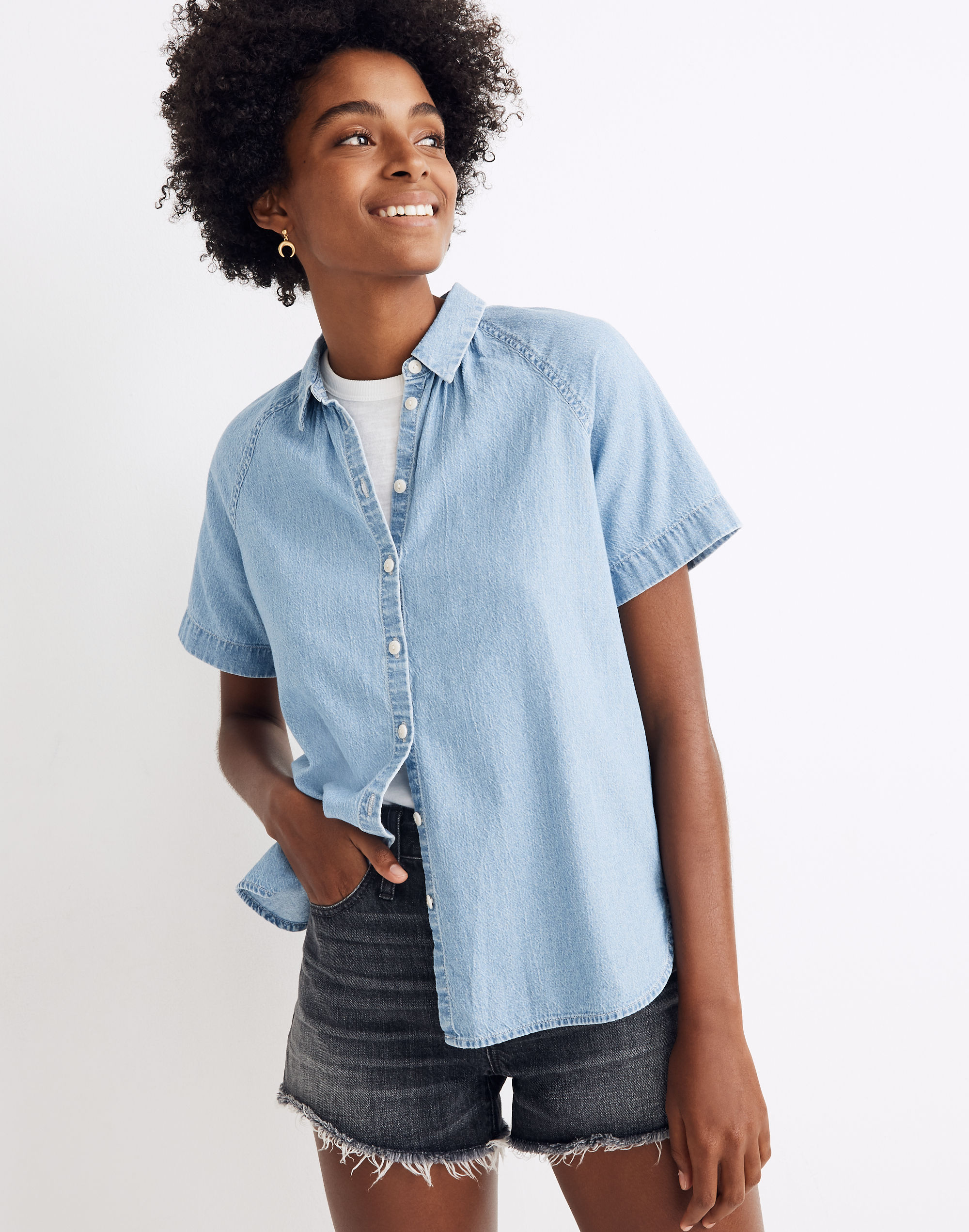 Denim Tidal Shirt in Dottie Wash
