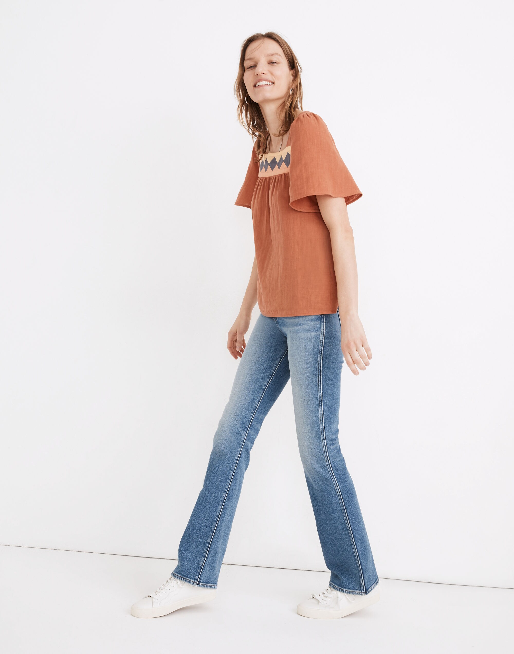 Patchwork Square-Neck Top
