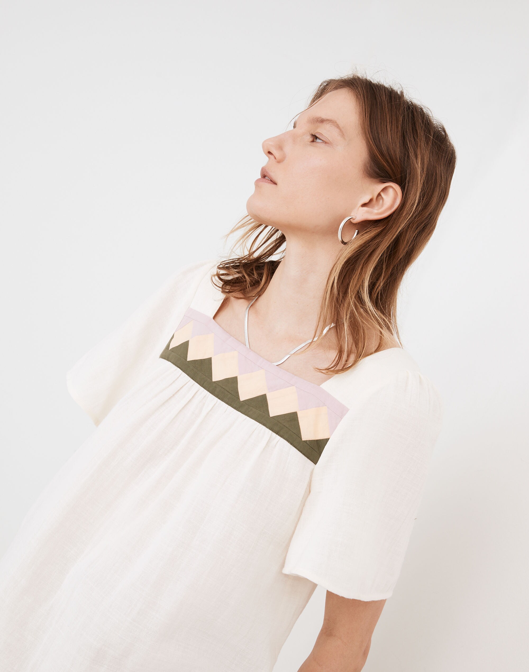 Patchwork Square-Neck Top