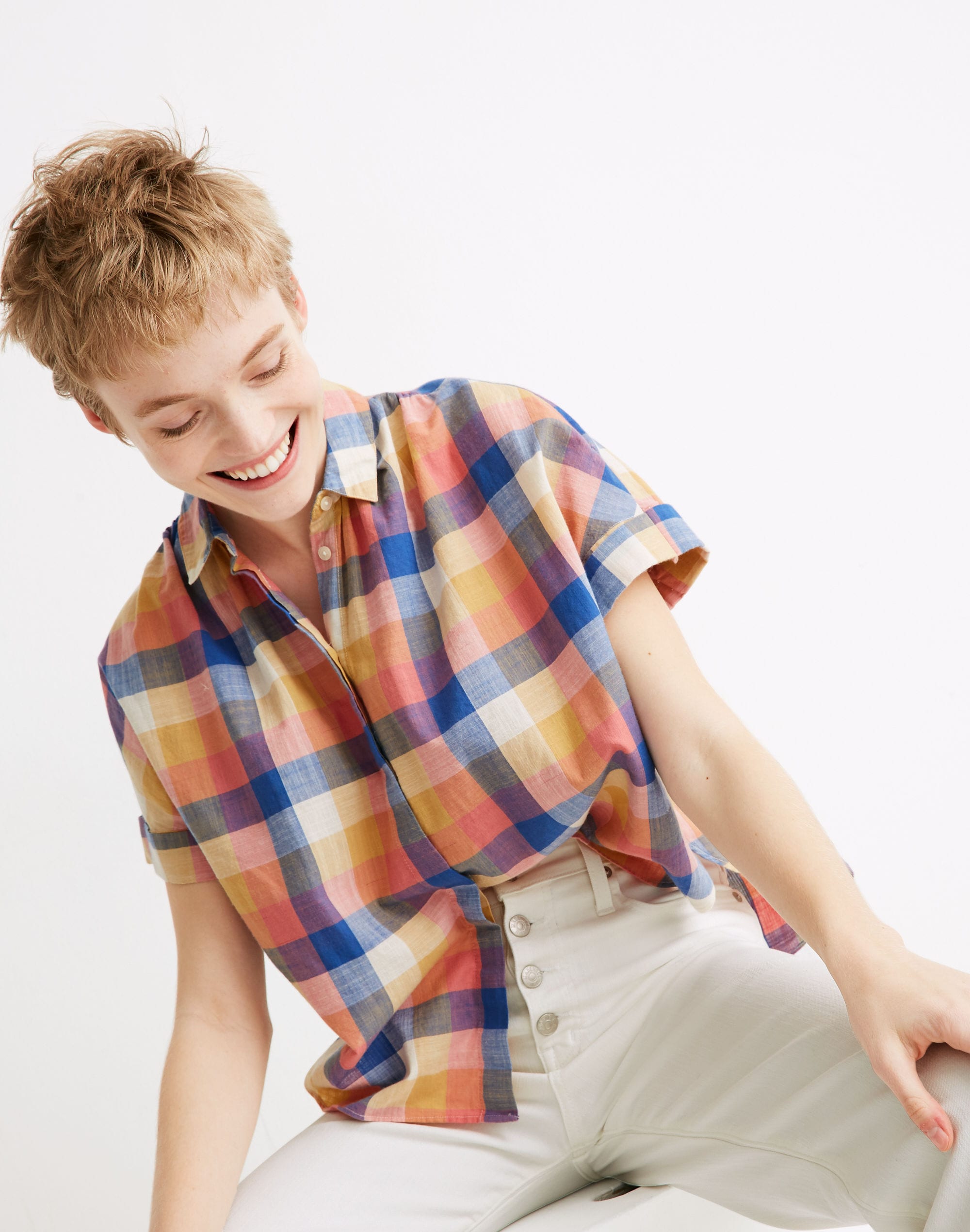 Hilltop Shirt in Rainbow Check