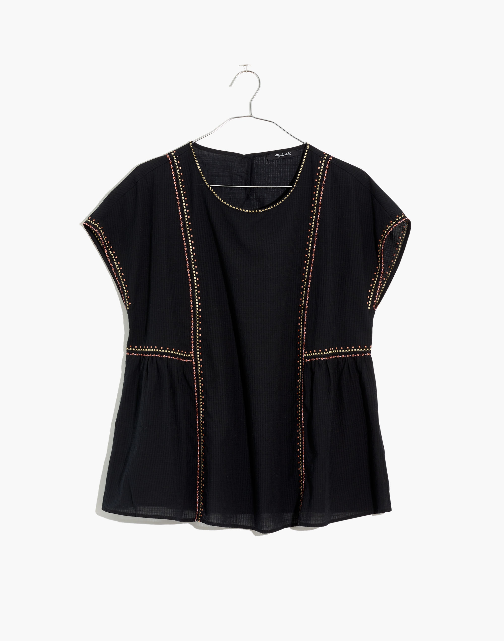 embroidered crewneck folk top