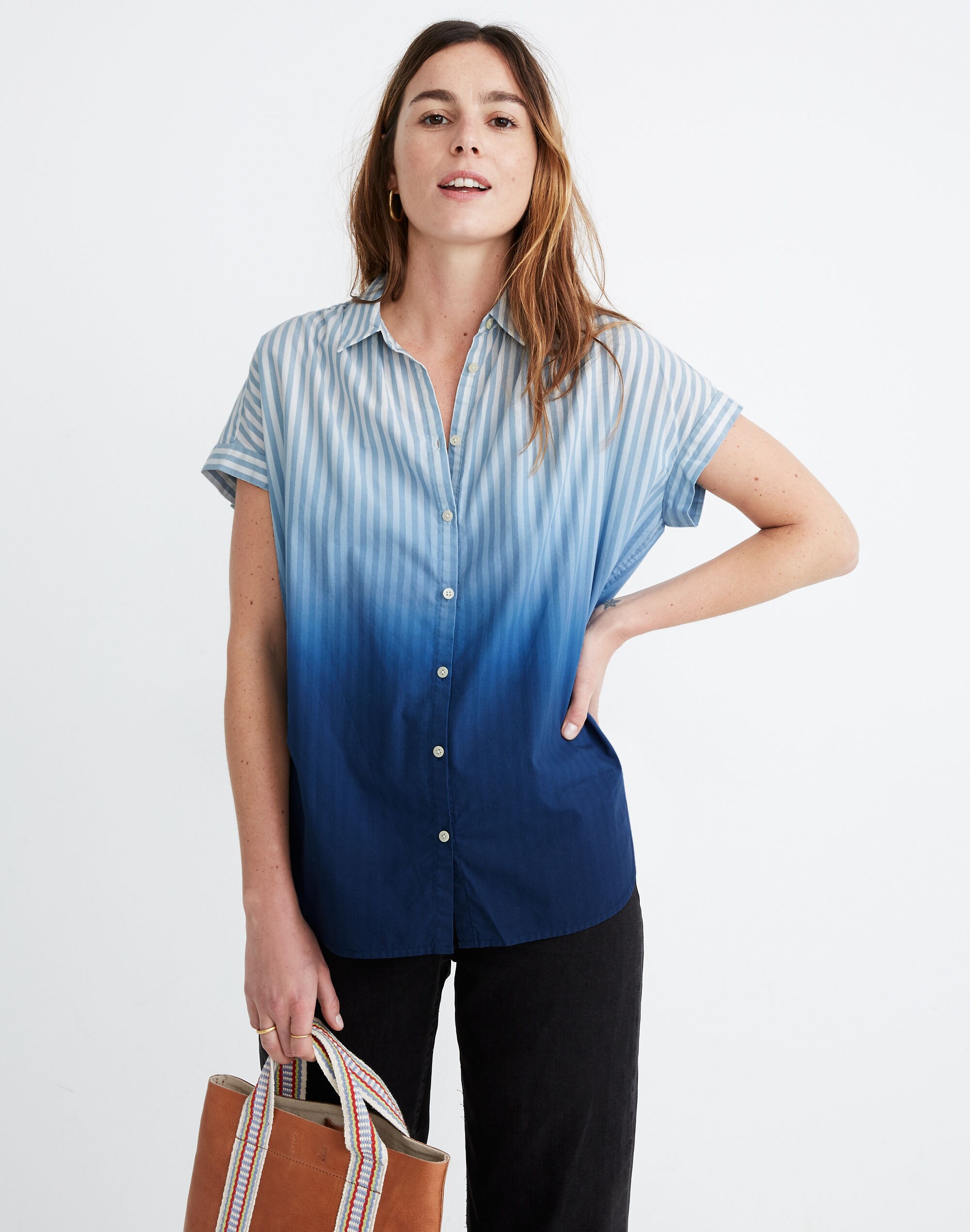 Dip-Dye Central Shirt in Stripe