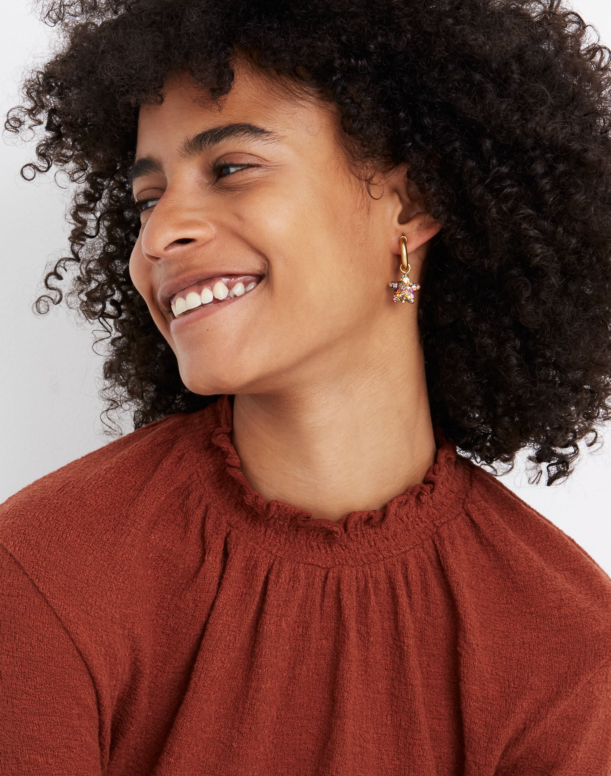 Acetate Star Mini Hoop Earrings