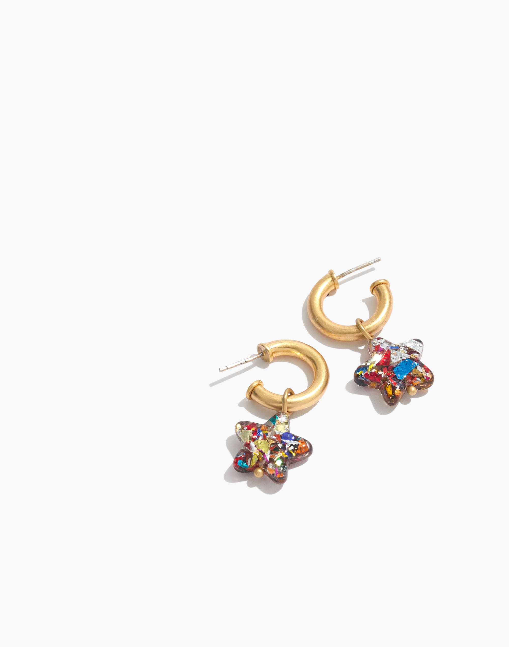 Acetate Star Mini Hoop Earrings