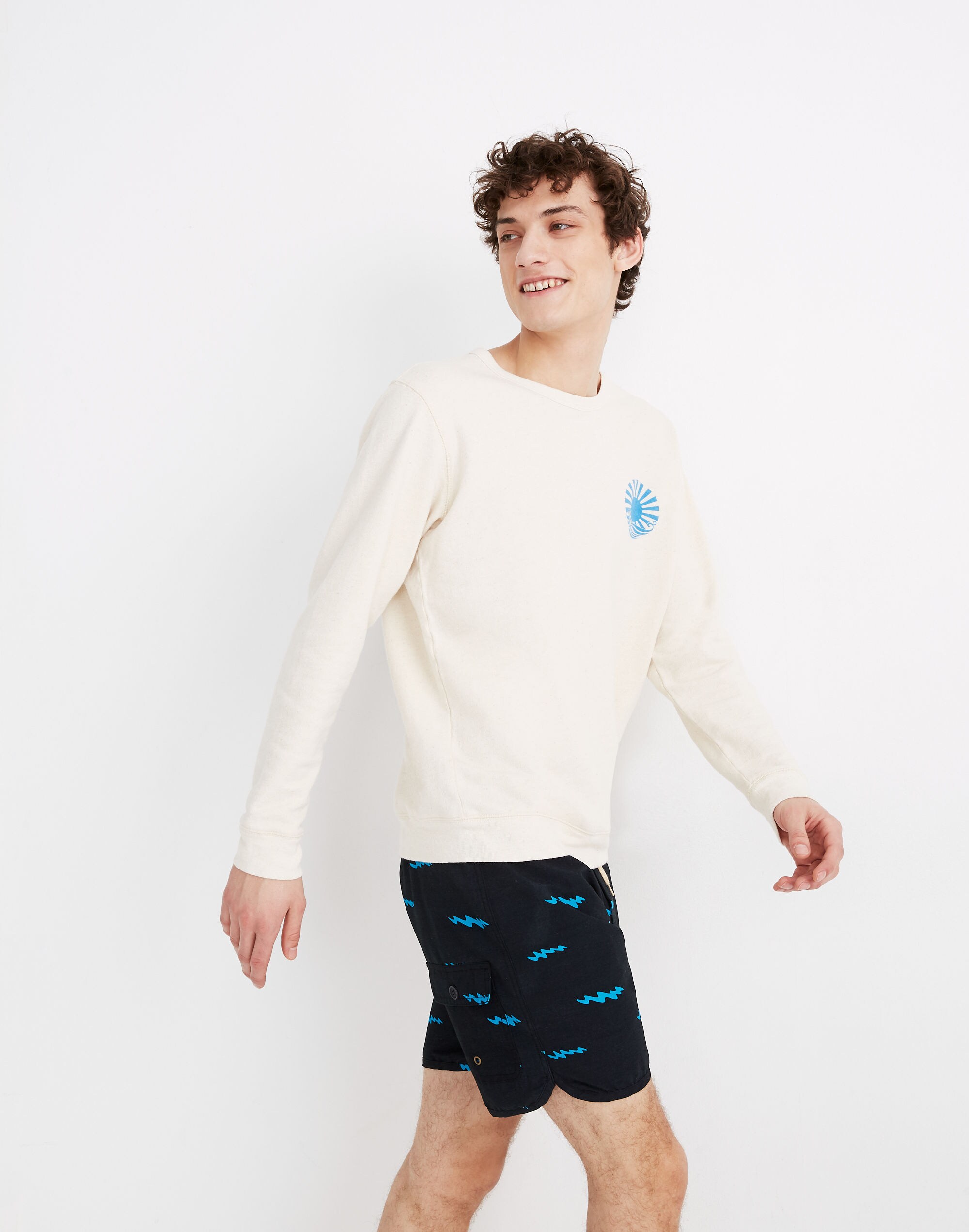 Mollusk&reg; Scallop Swim Trunks in Zigzag Print