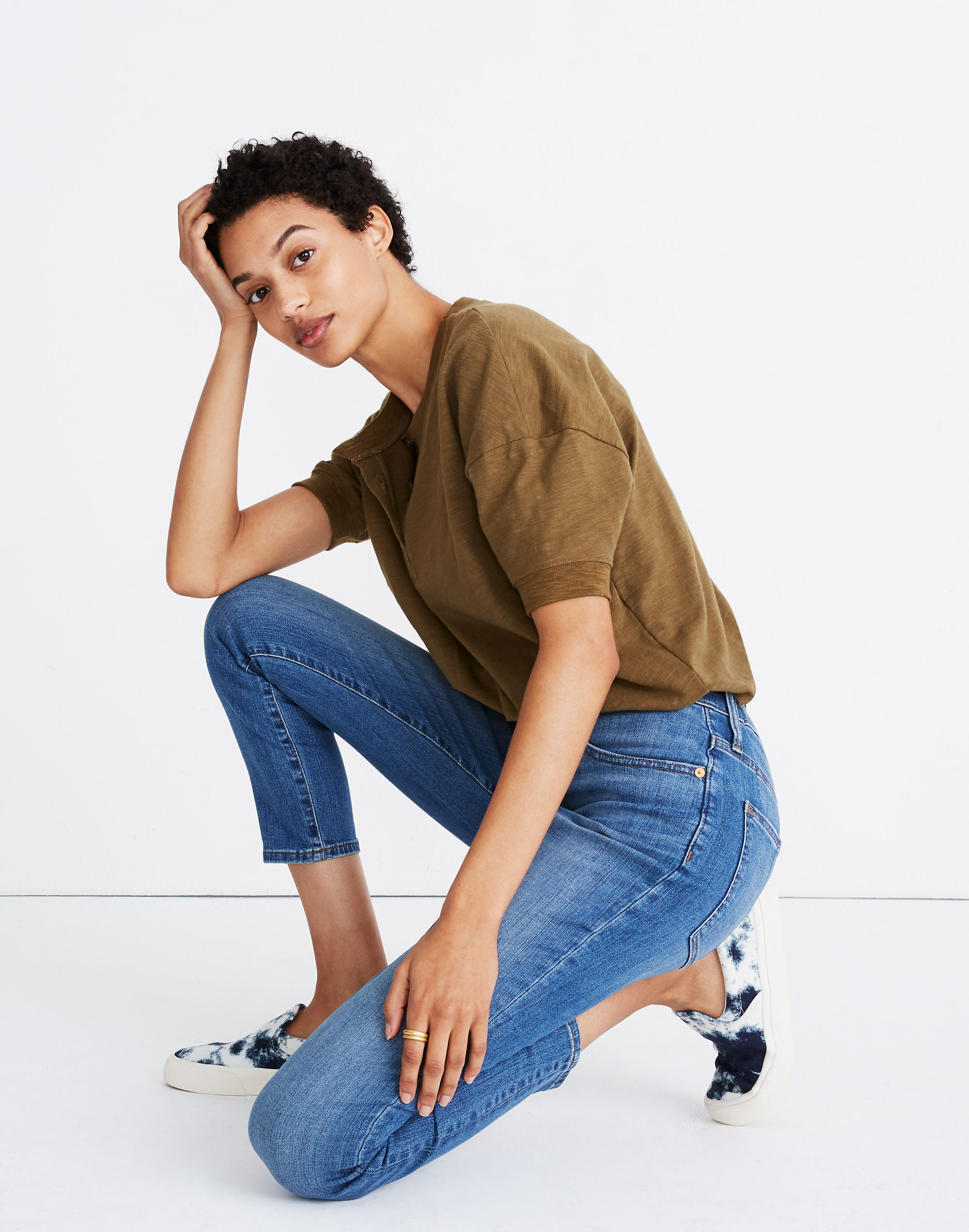 Tall 11" High-Rise Skinny Crop Jeans in Meadowlake Wash