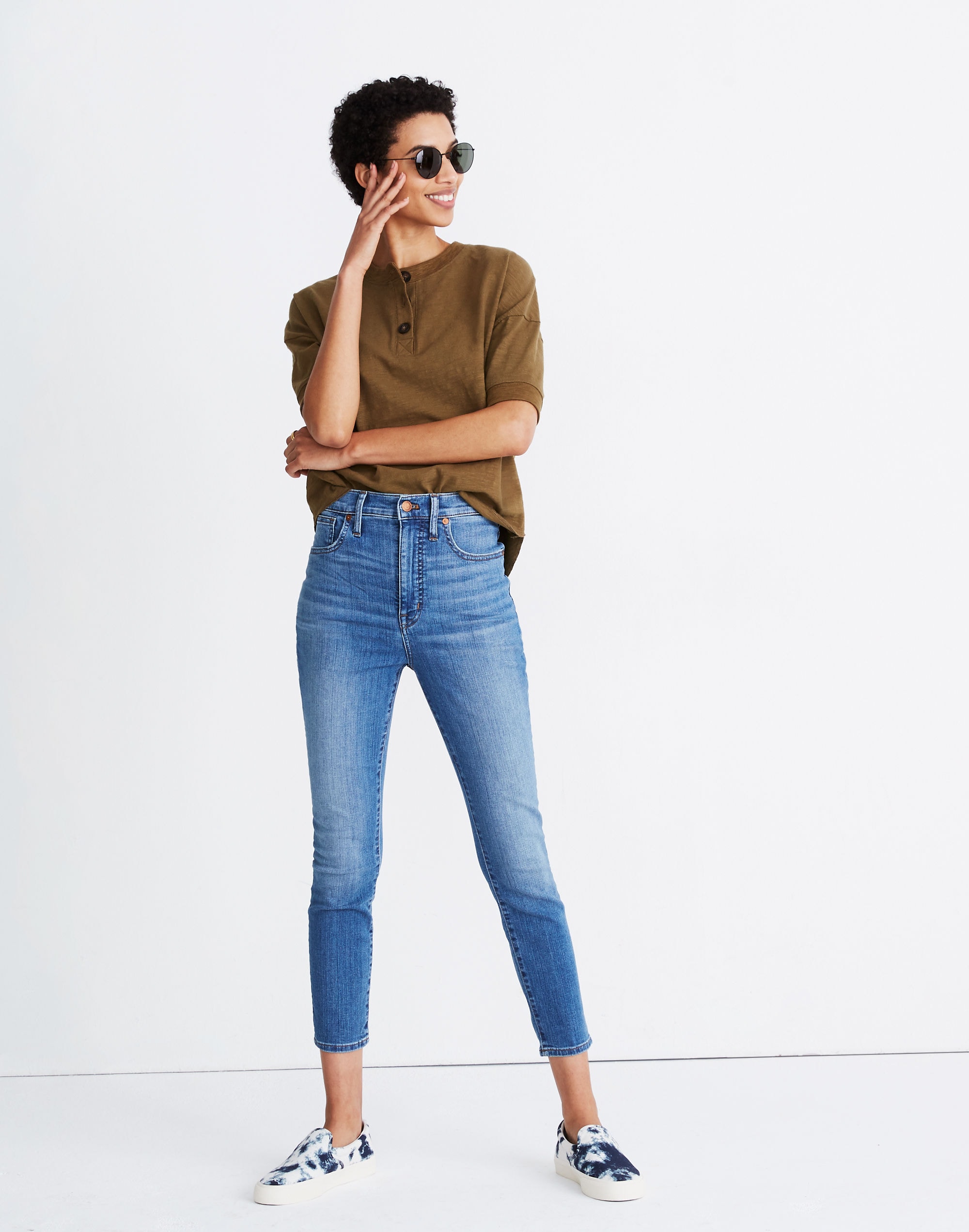 Tall 11" High-Rise Skinny Crop Jeans in Meadowlake Wash