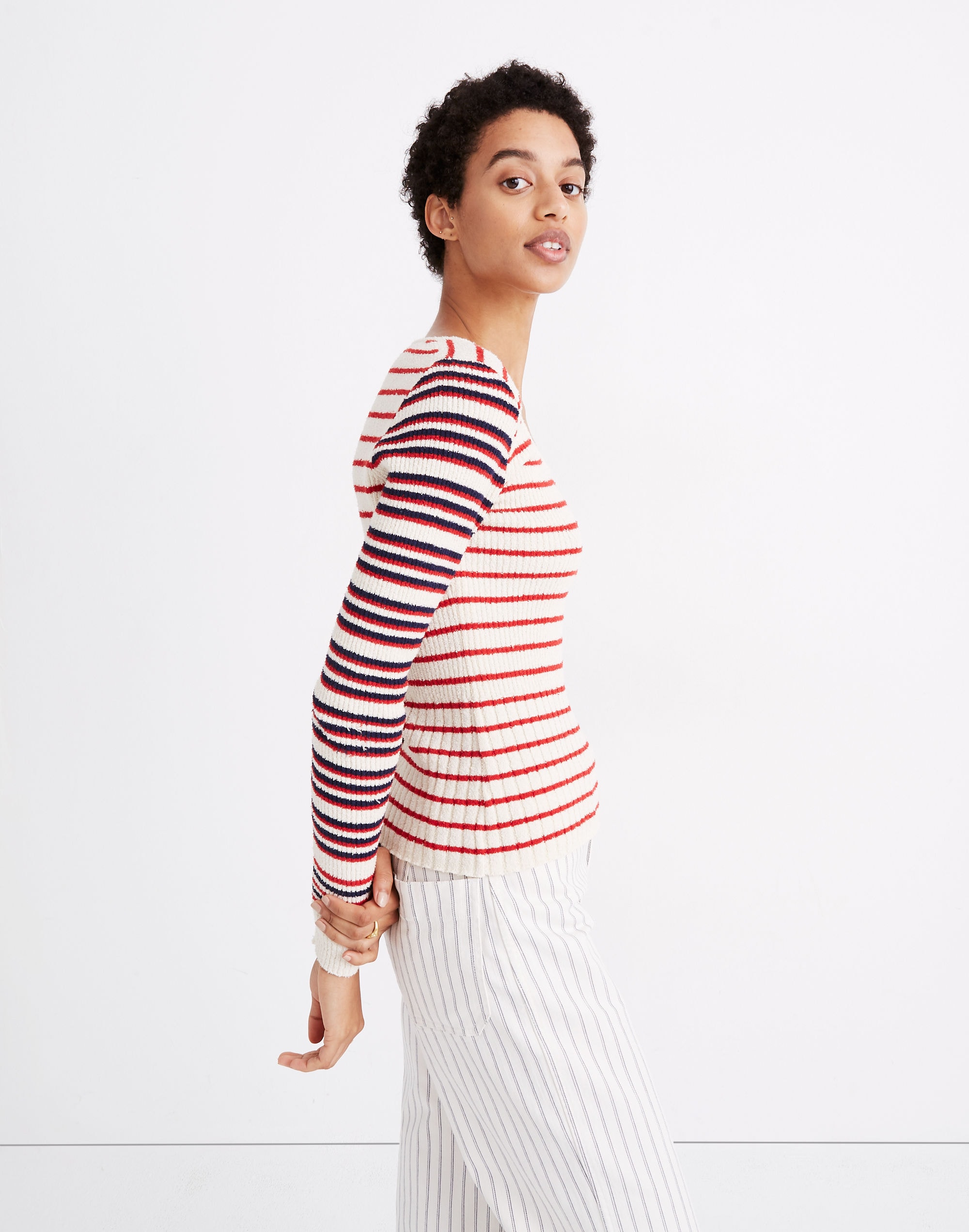 Stillman Pullover Sweater in Stripe Mix
