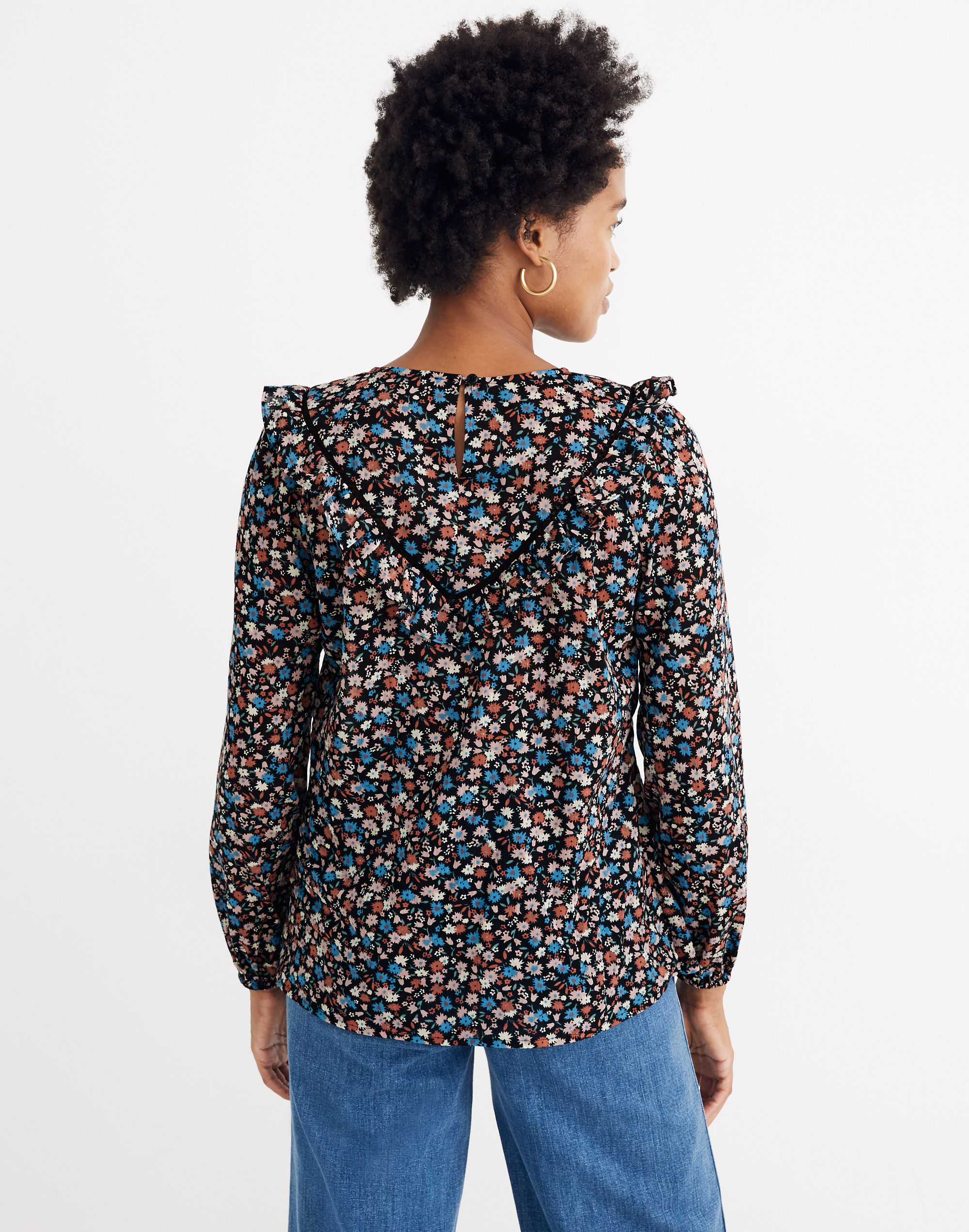 Ruffle-Yoke Prairie Top in Spring Prairie