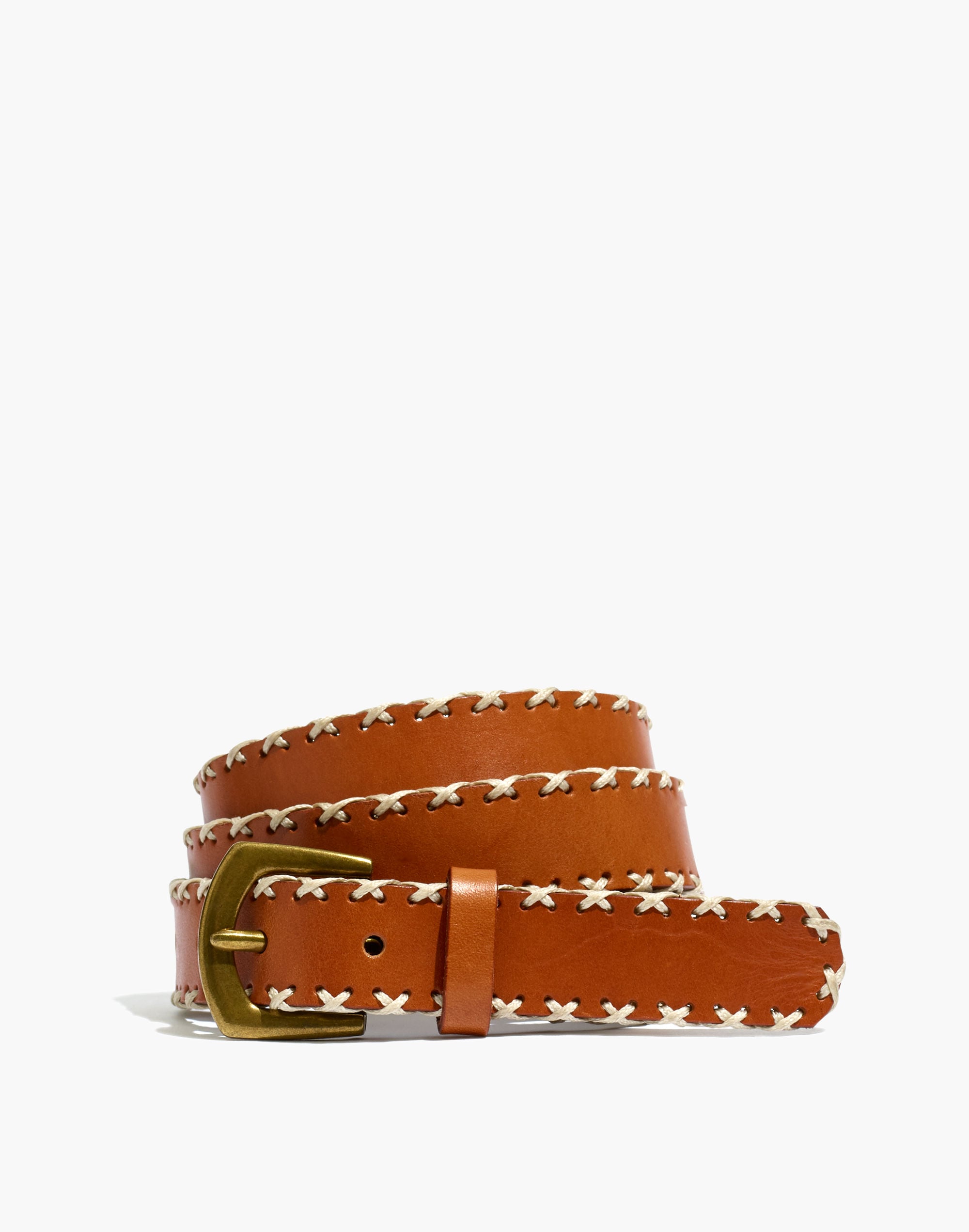 Whipstitch Leather Belt