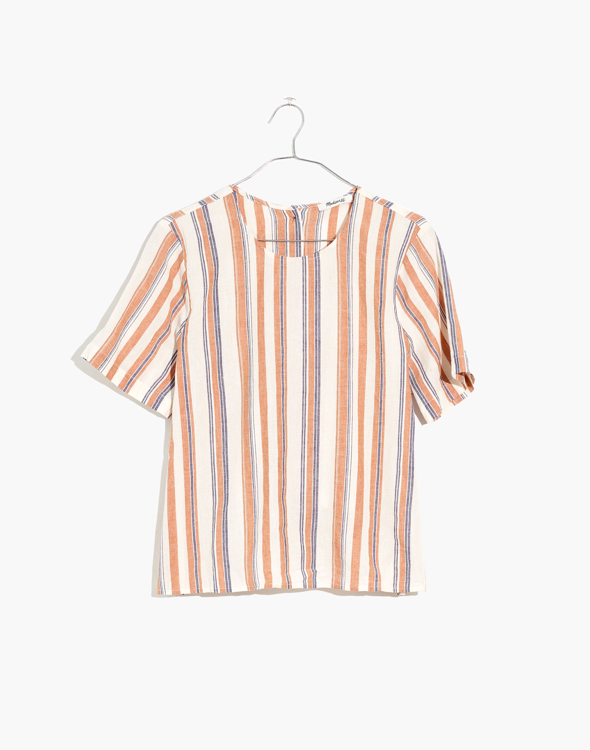 Boxy Button-Back Top in Haines Stripe