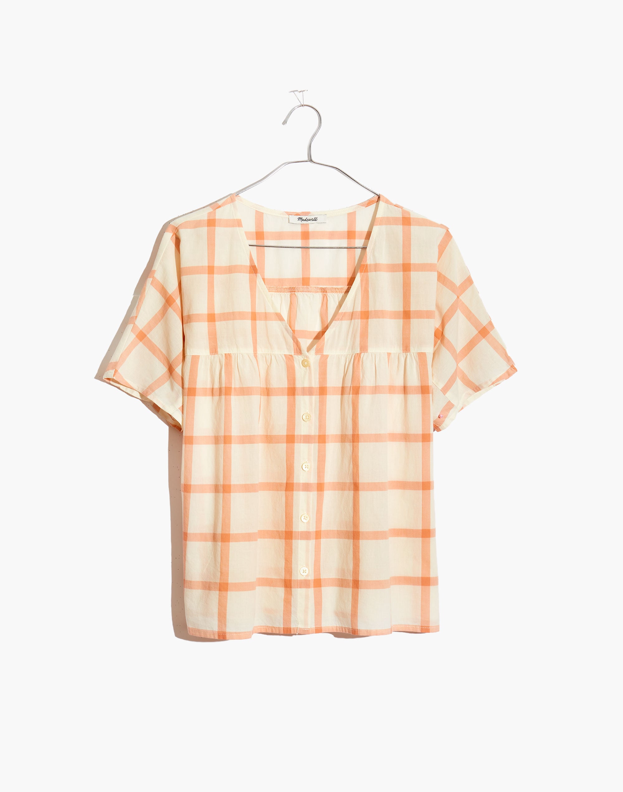 Rhyme Button-Front Top in Plaid