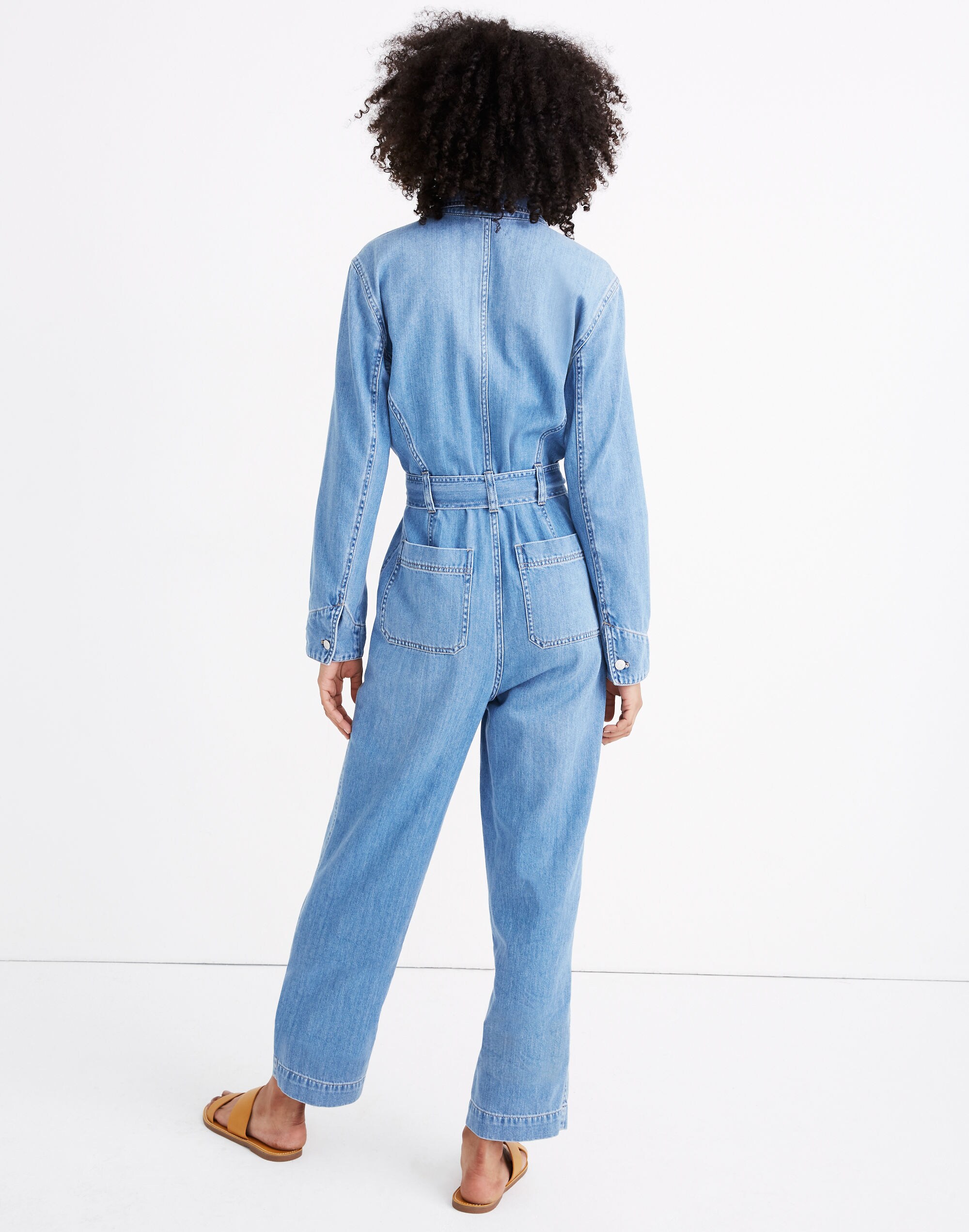 Denim Tie-Waist Jumpsuit in Cosgrove Wash