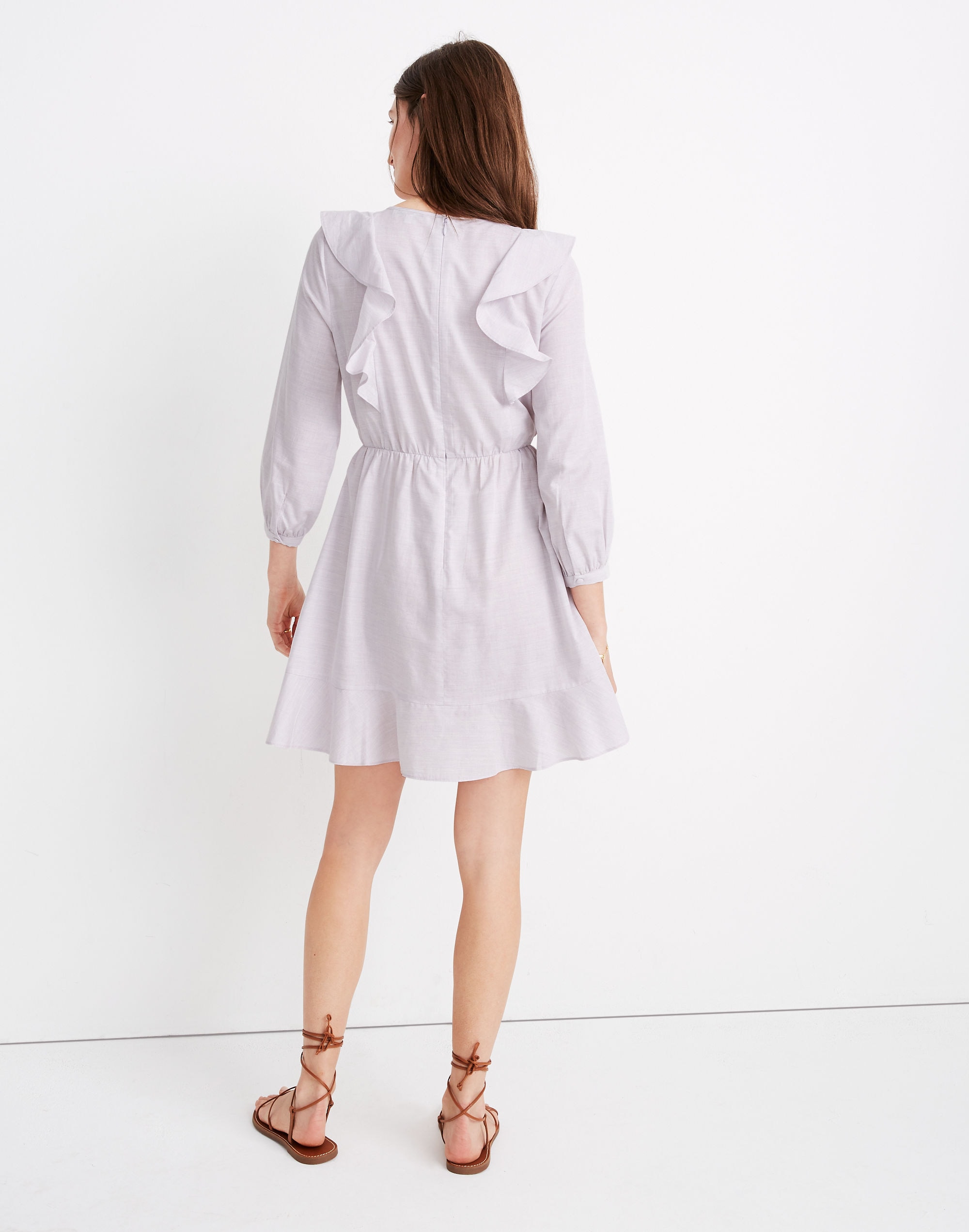 Ruffle-Shoulder Mini Dress