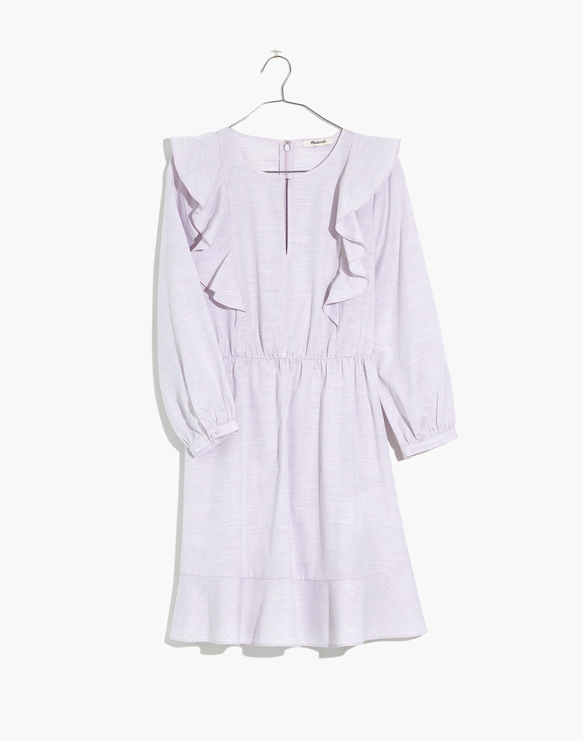 Ruffle-Shoulder Mini Dress