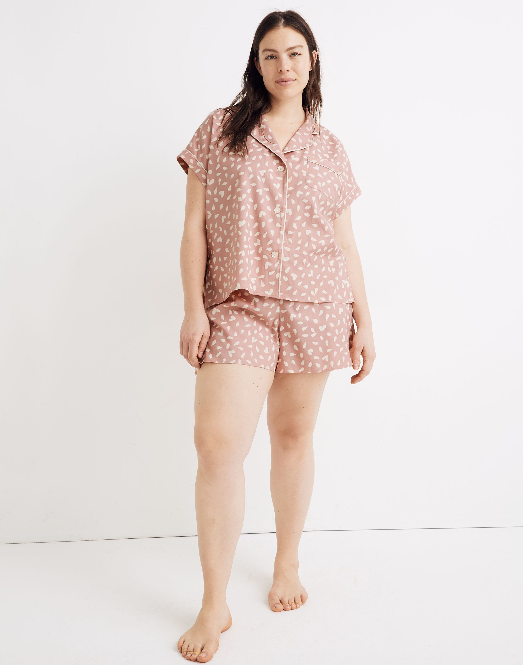 bedtime pajama set in petal hearts