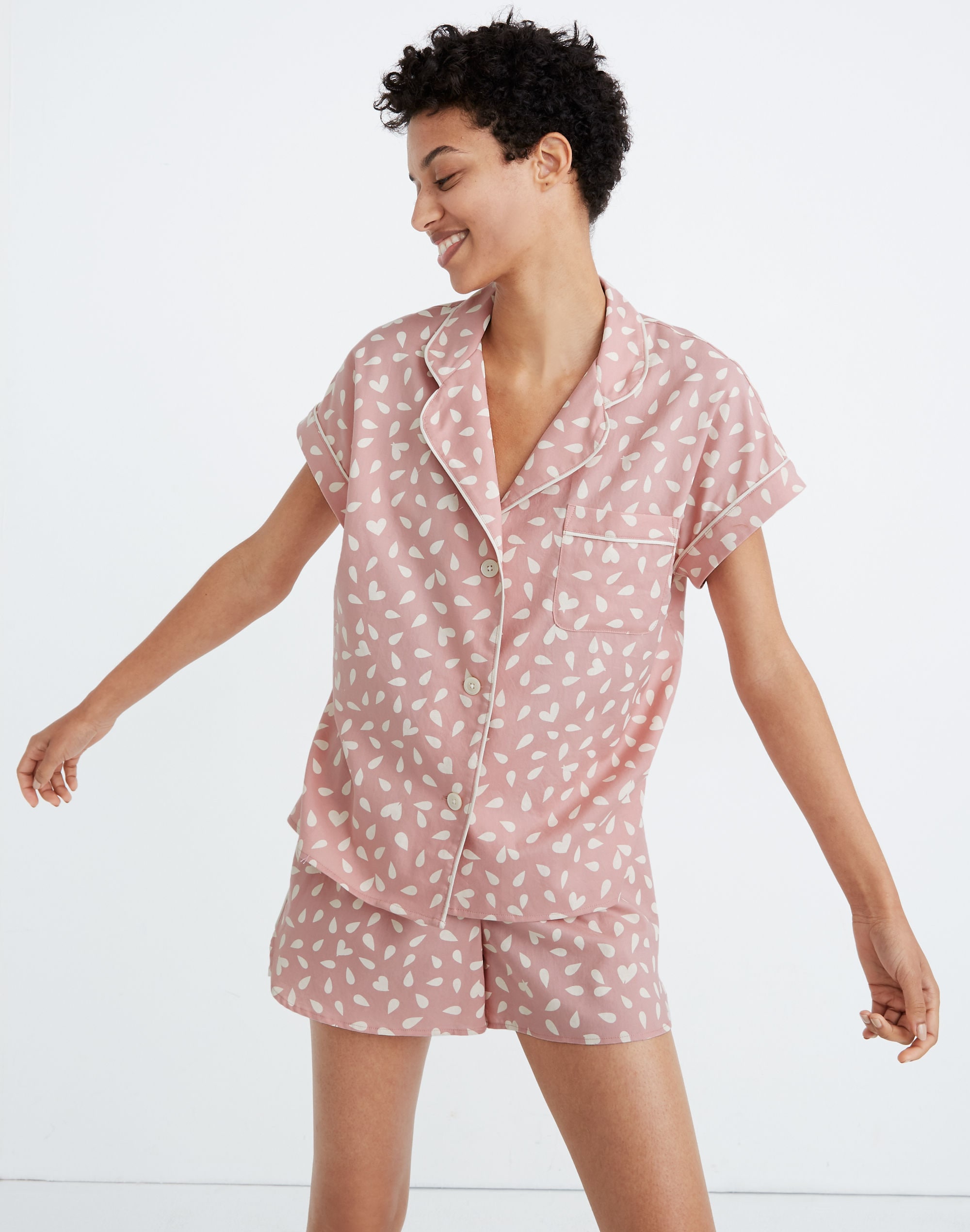 Bedtime Pajama Set in Petal Hearts