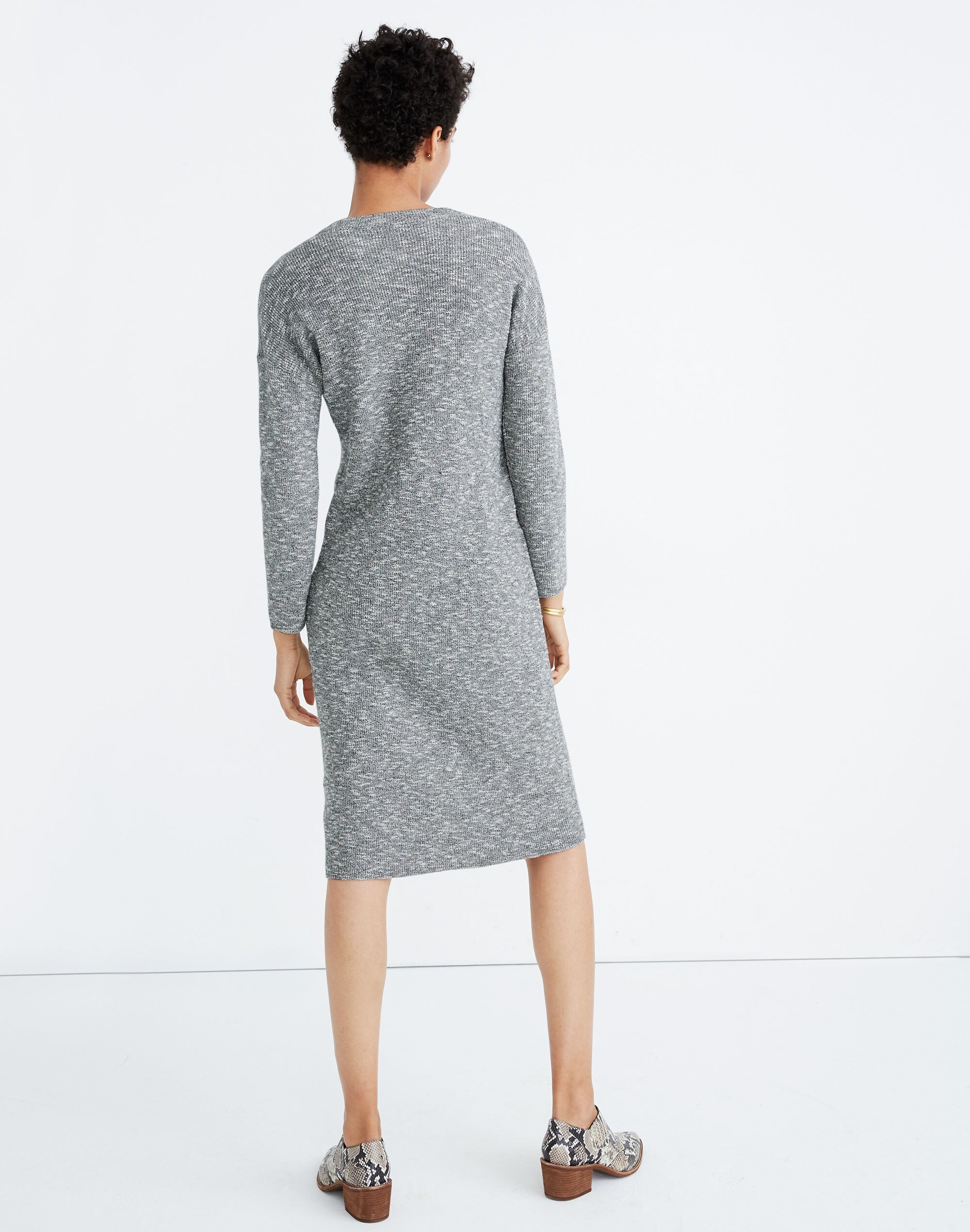Drop-Shoulder Sweater Midi Dress