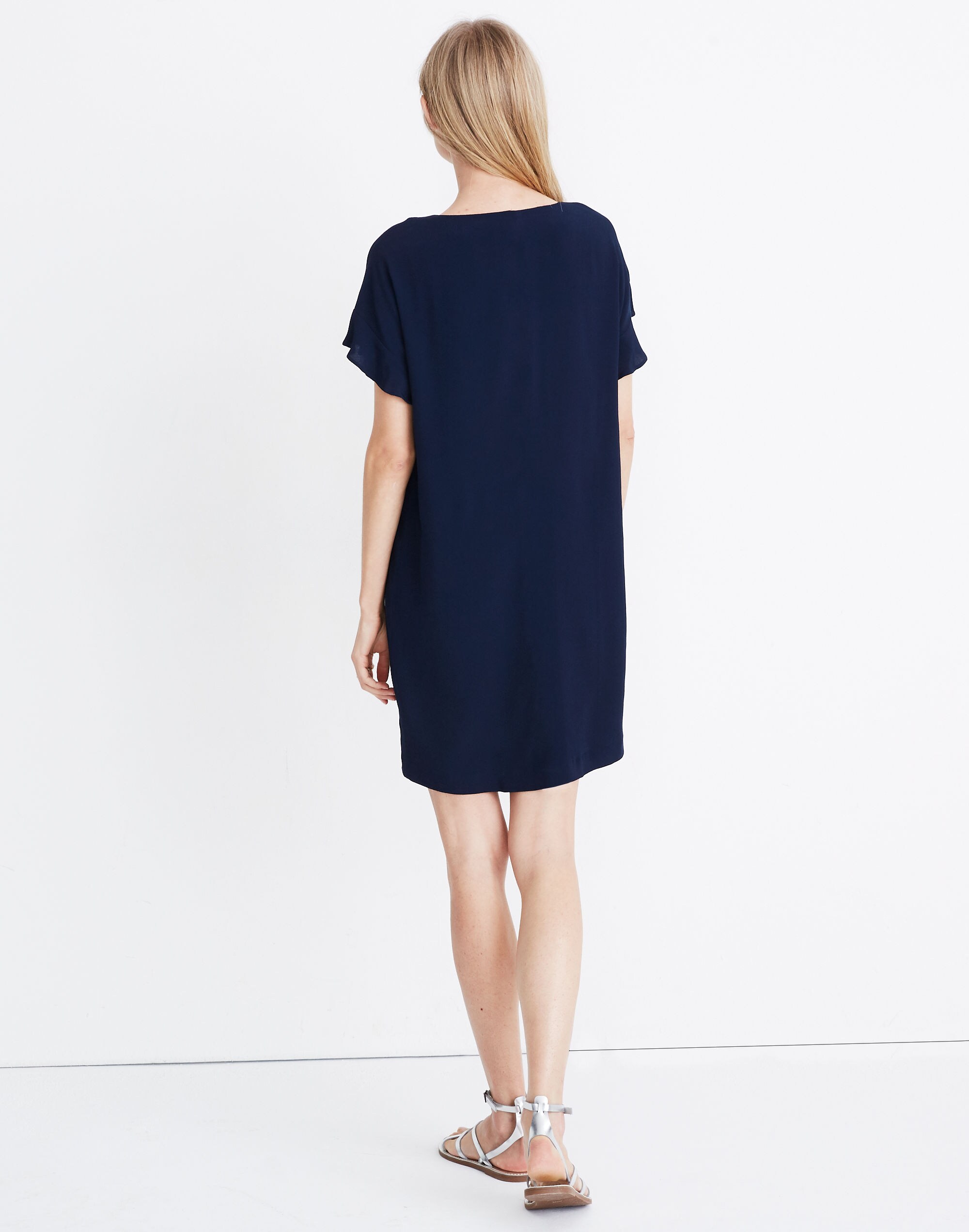 Ruffle-Sleeve Easy Dress