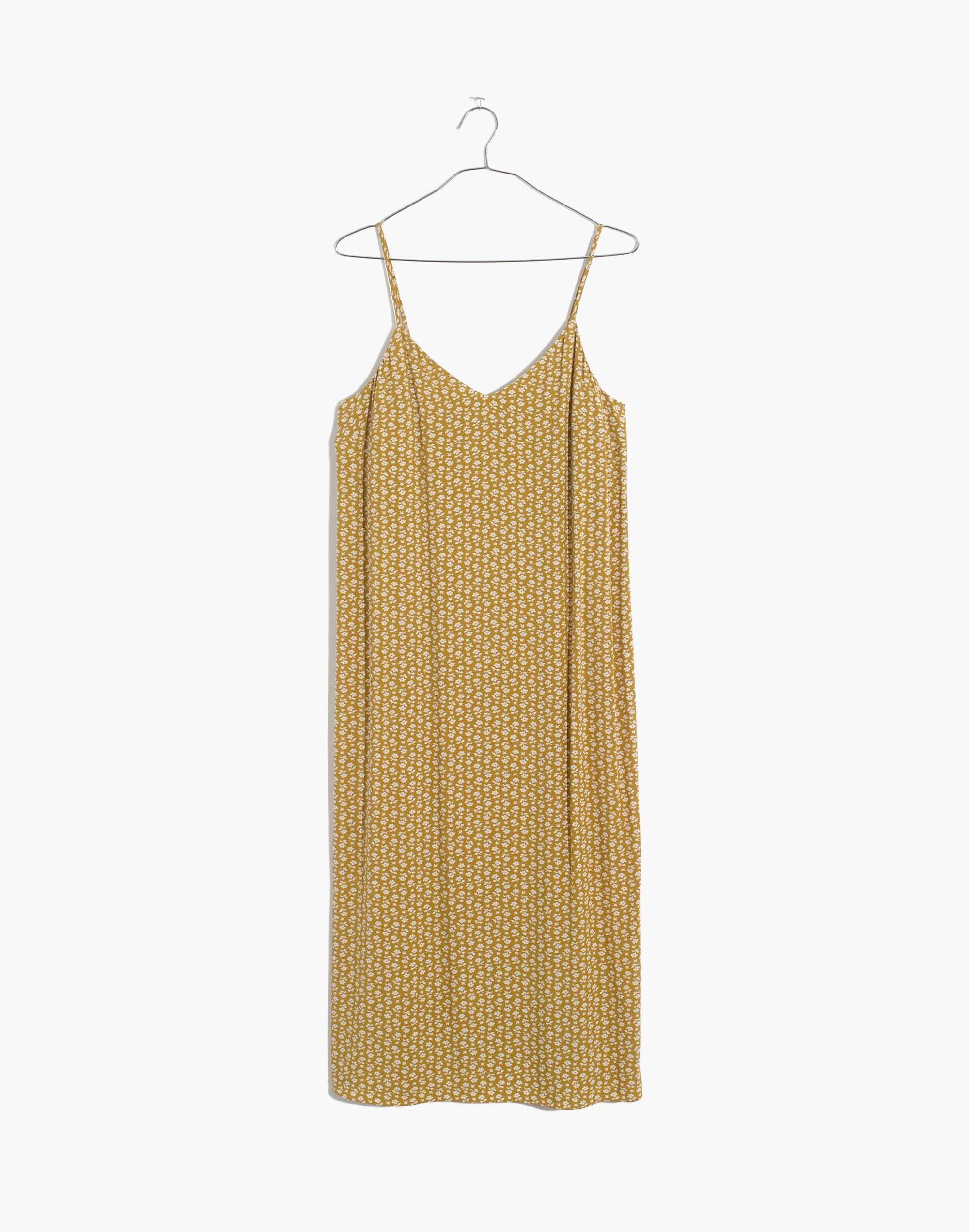 Side-Slit Slip Dress in Cutout Blooms