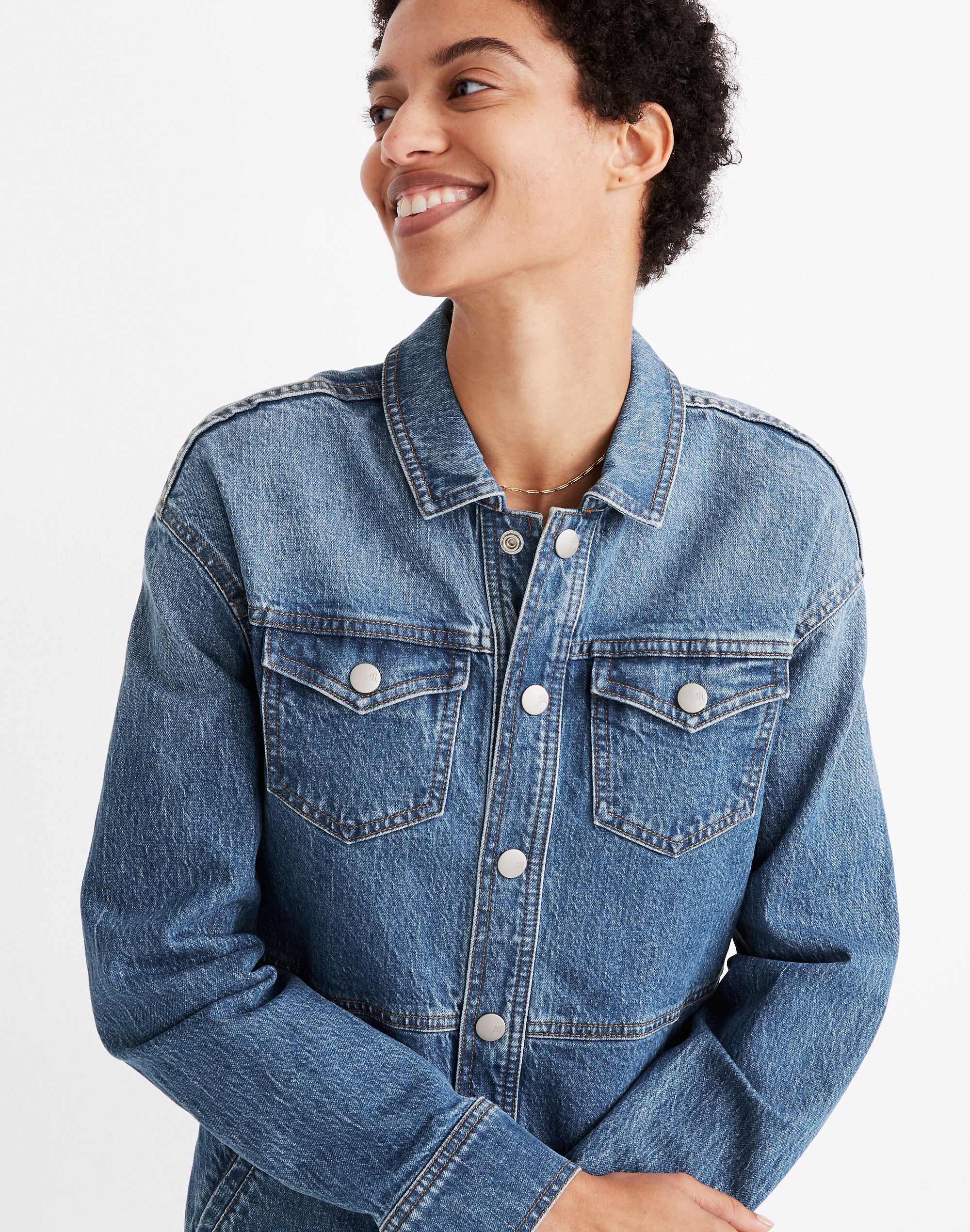 Denim Snap Shirtdress in Sturgiss Wash