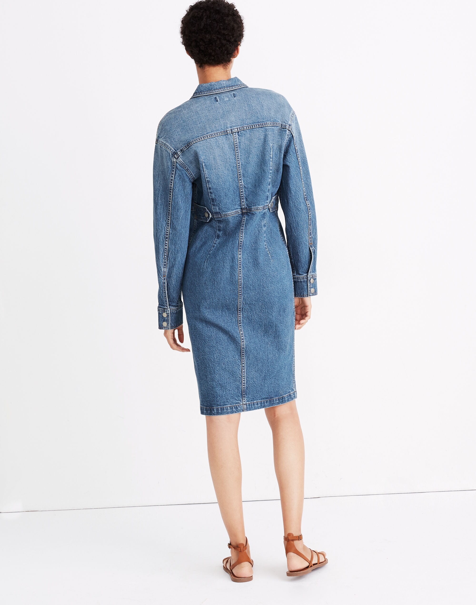 Denim Snap Shirtdress in Sturgiss Wash
