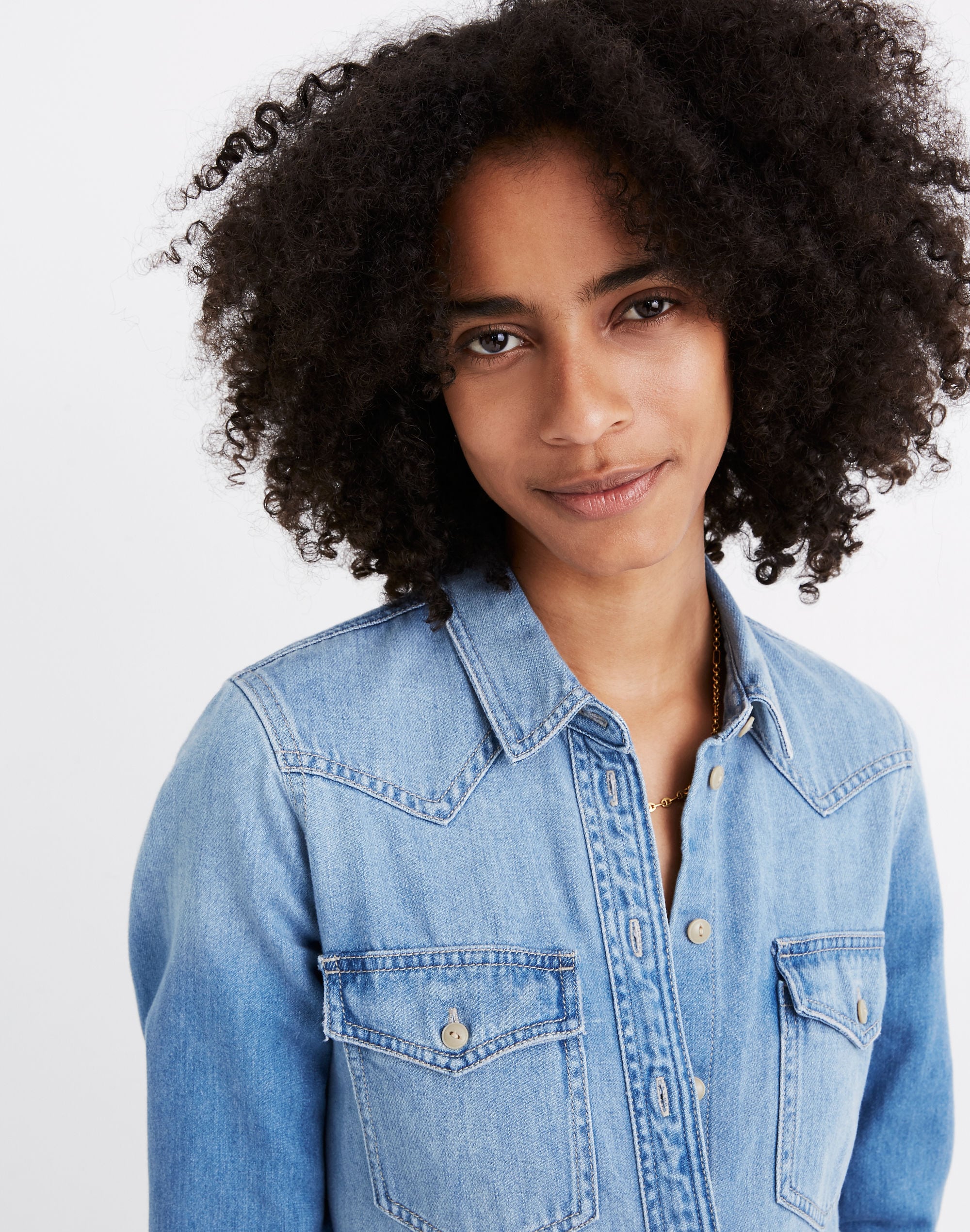 Denim Western Midi Shirtdress in Bisbee Wash