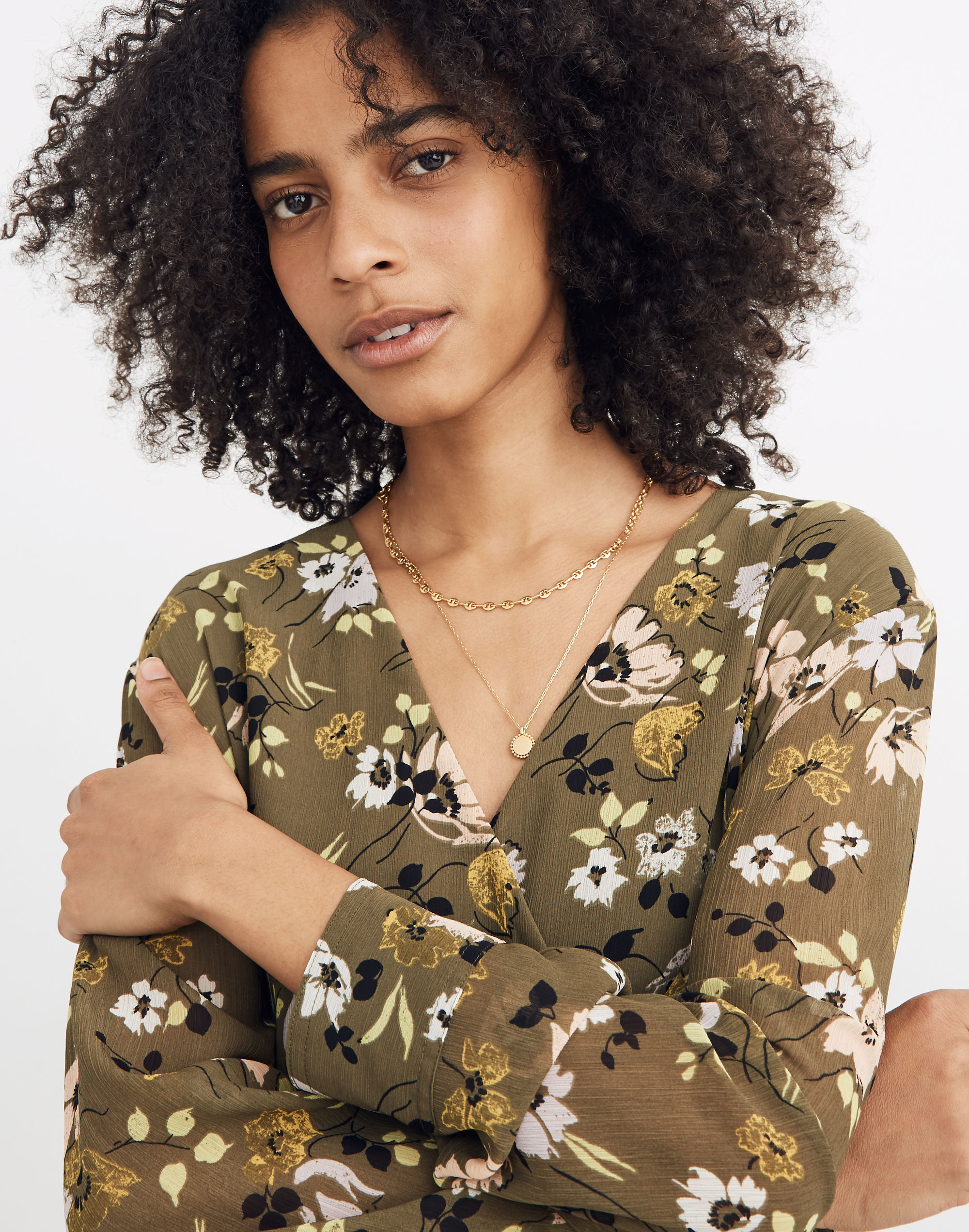 Cinch-Waist Tiered Midi Dress in Wildblooms