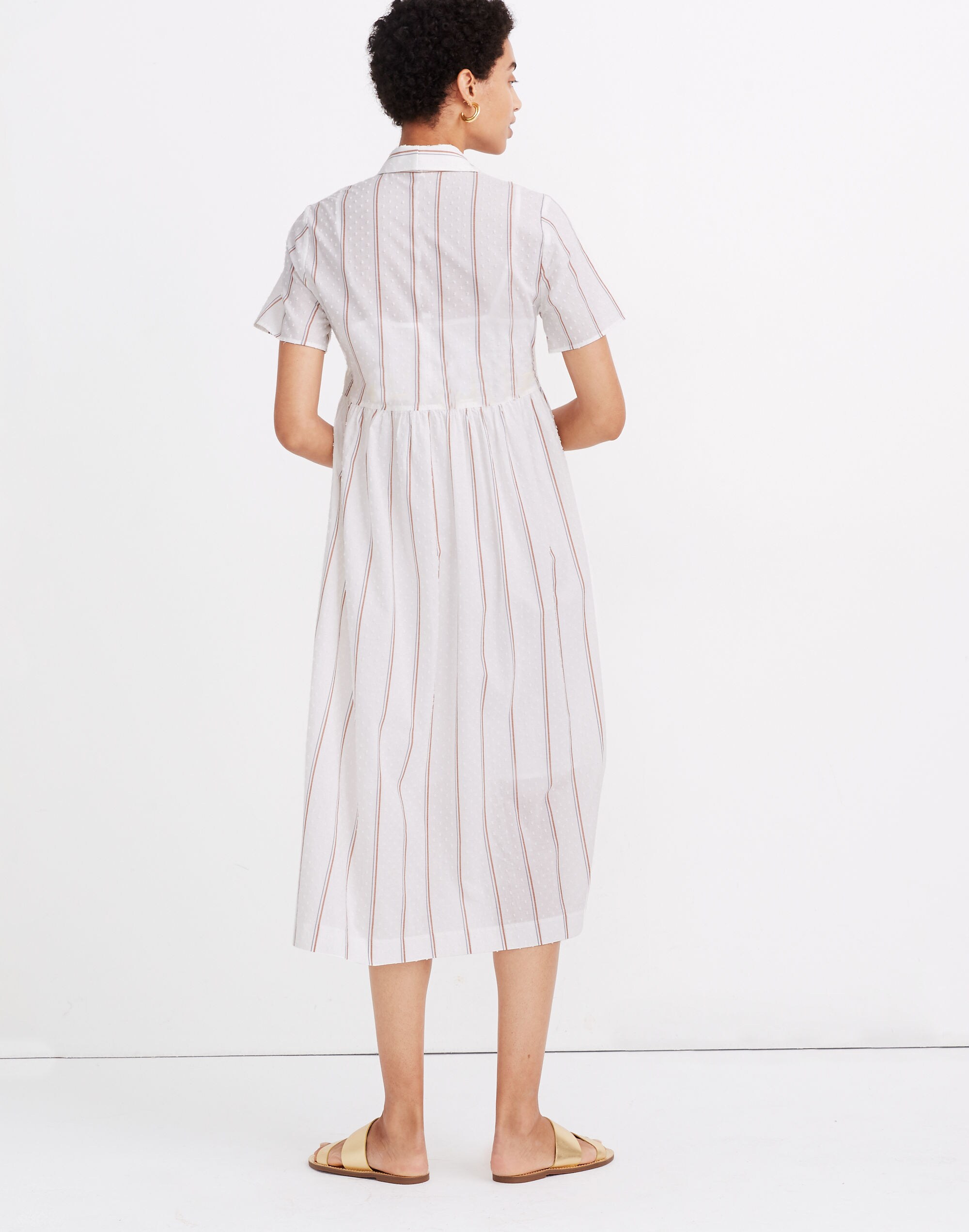 Petite Striped Midi Shirtdress