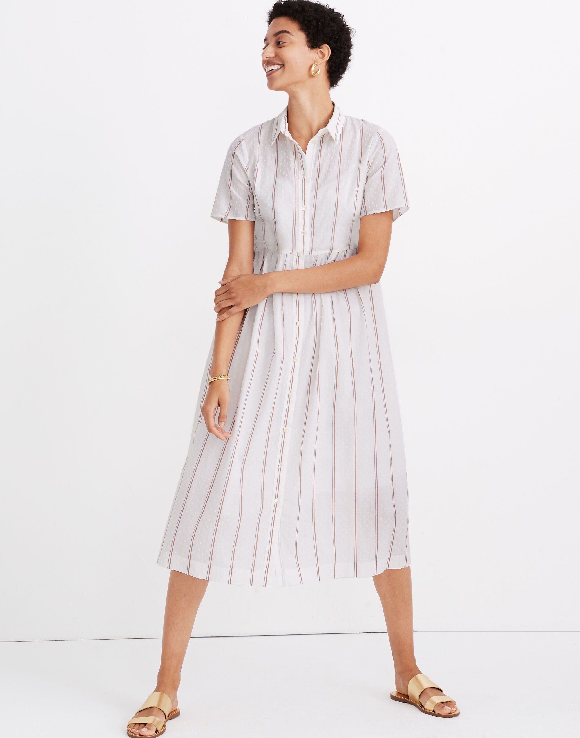 Striped Midi Shirtdress